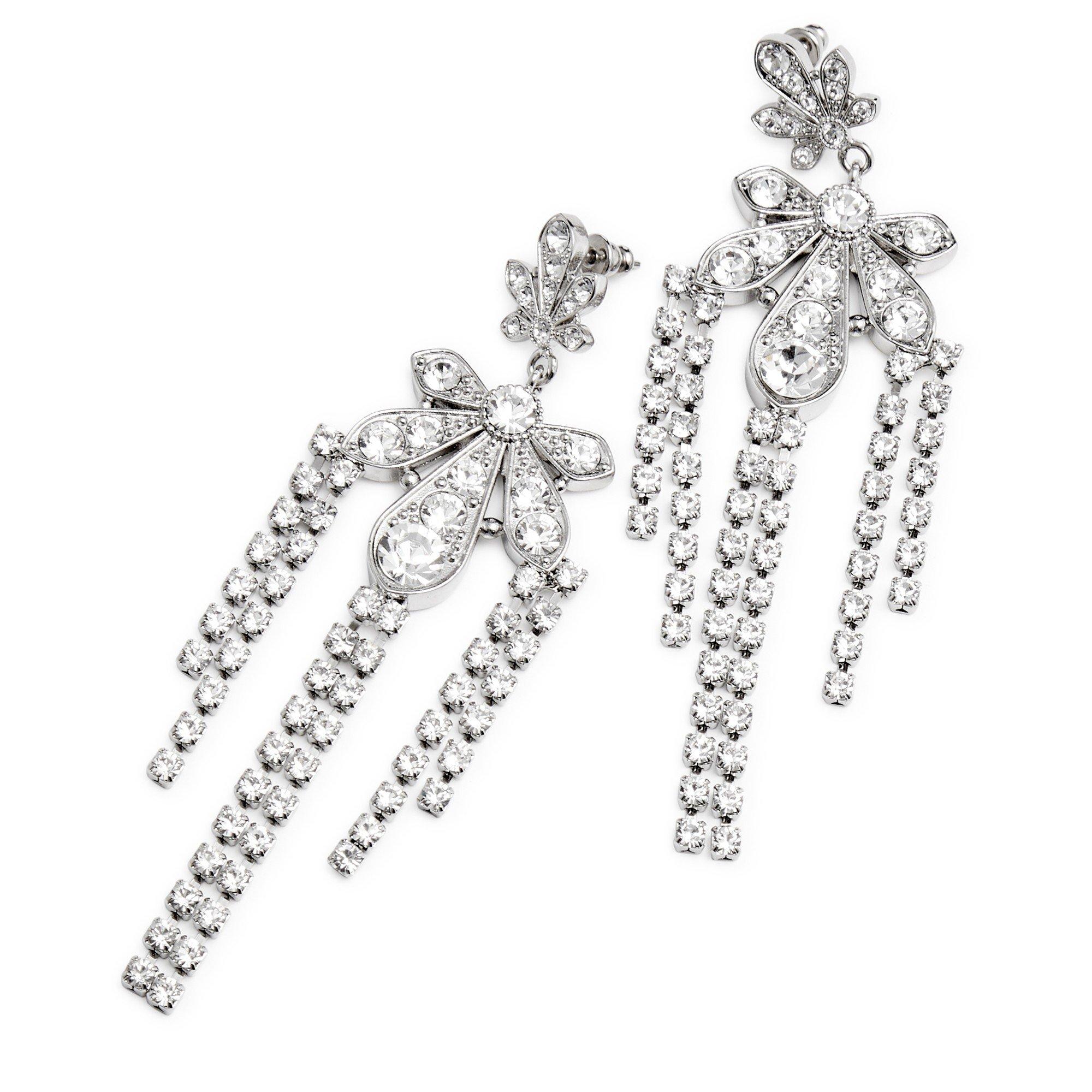 SILVER - Rabanne - STRASS CHANDELIER EARRINGS - 2