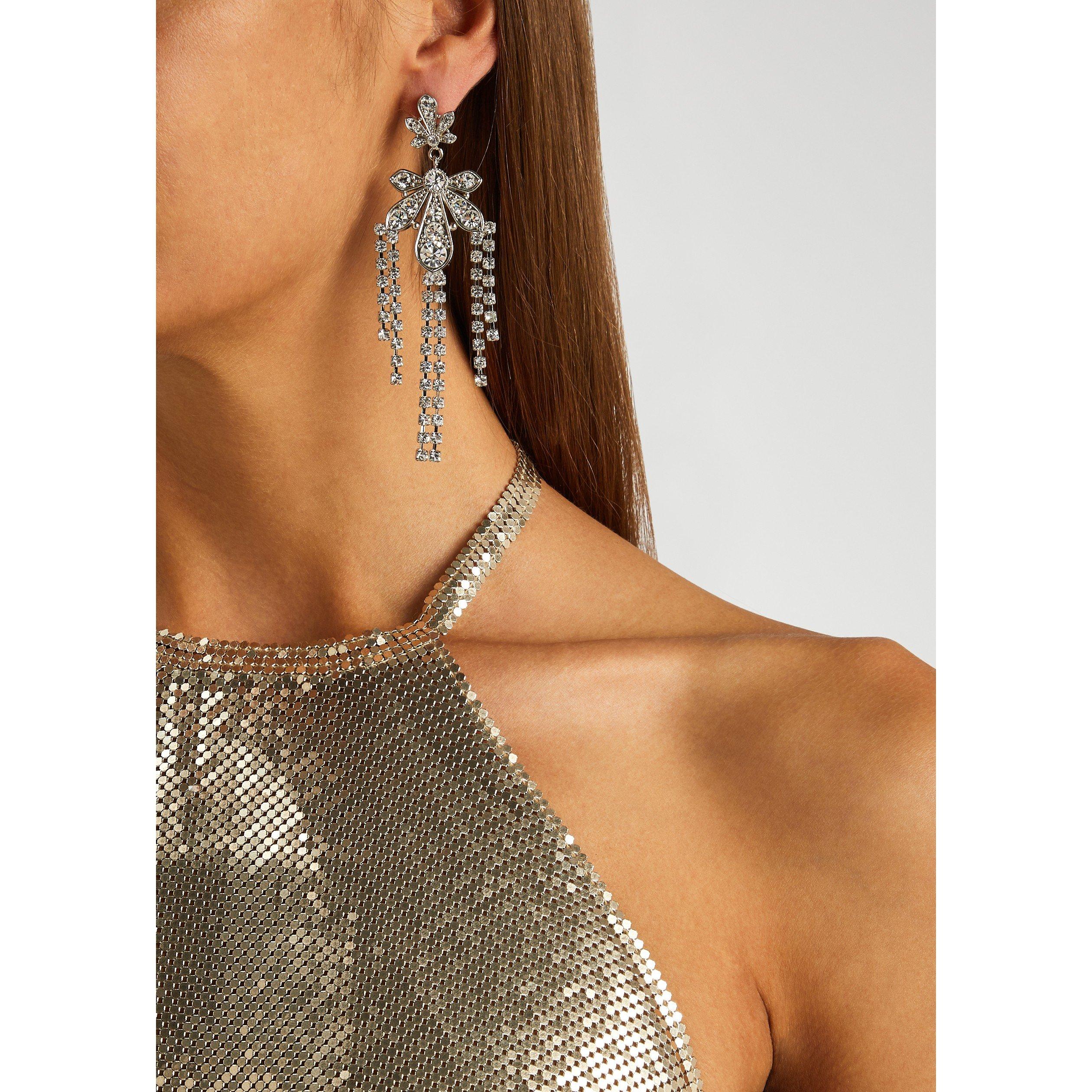 SILVER - Rabanne - STRASS CHANDELIER EARRINGS - 3