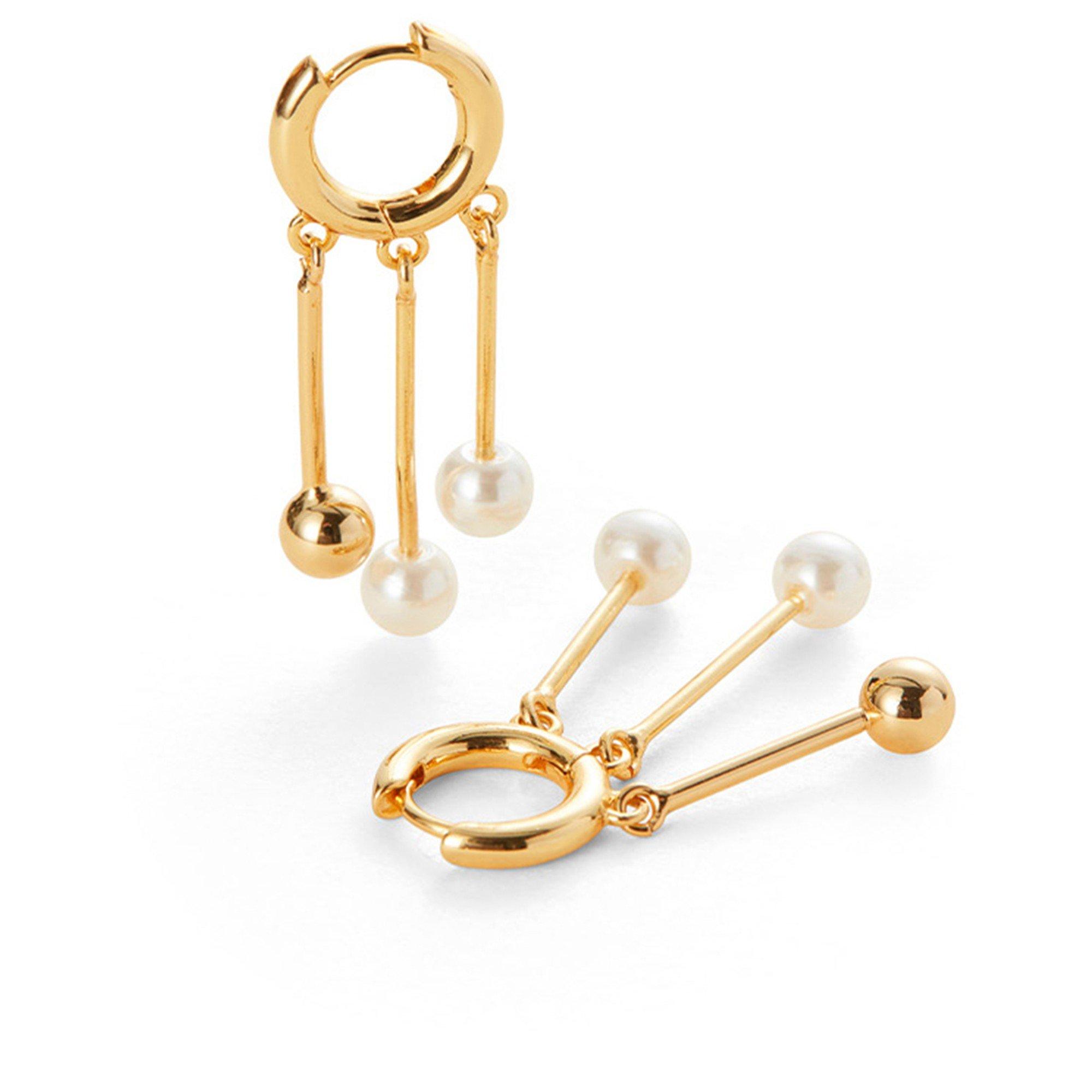 GOLD AND OTHER - Jenny Bird - NOVA PEARL 3 DROP EARRINGS - 2