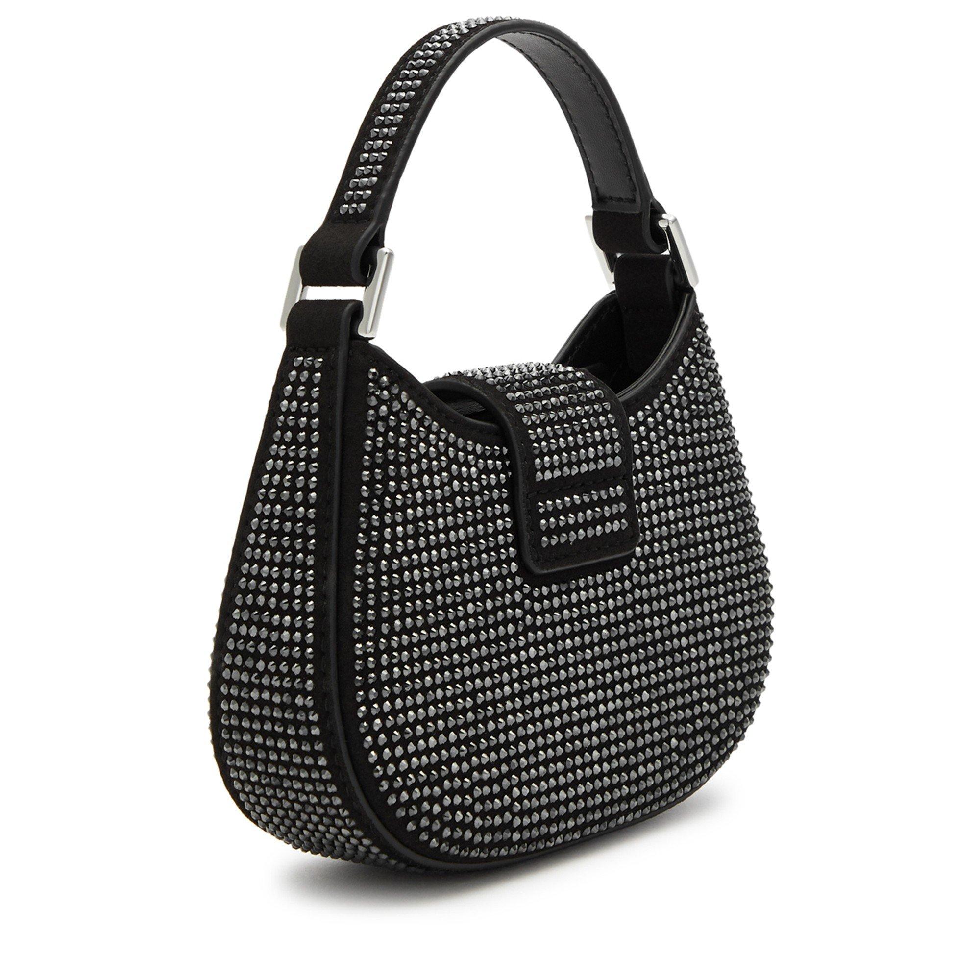 BLACK - Self Portrait - RHINESTONE CRESCENT MICRO BAG - 2