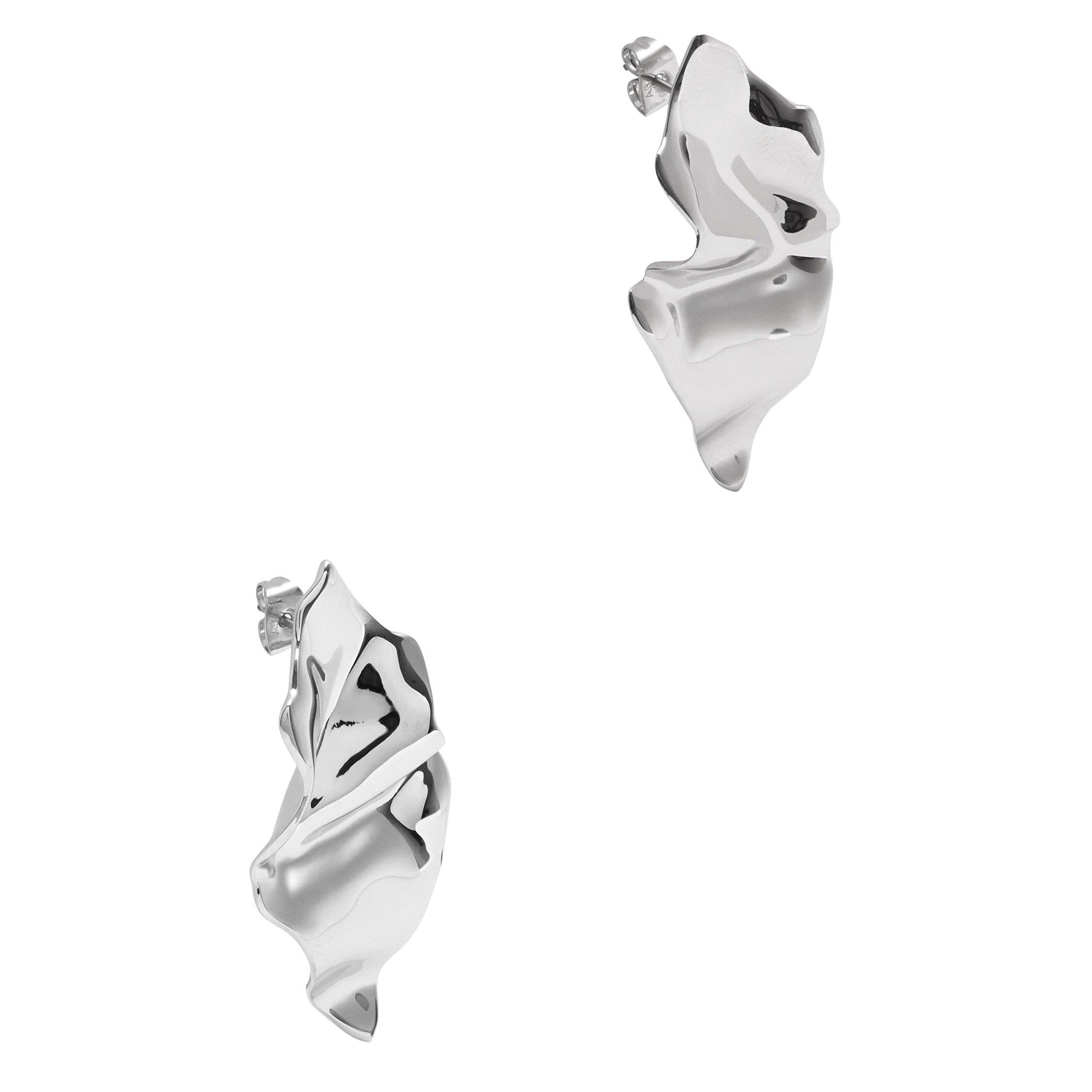 SILVER - Alexis Bittar - CRUMPLED SMALL POST EARRINGS - 1