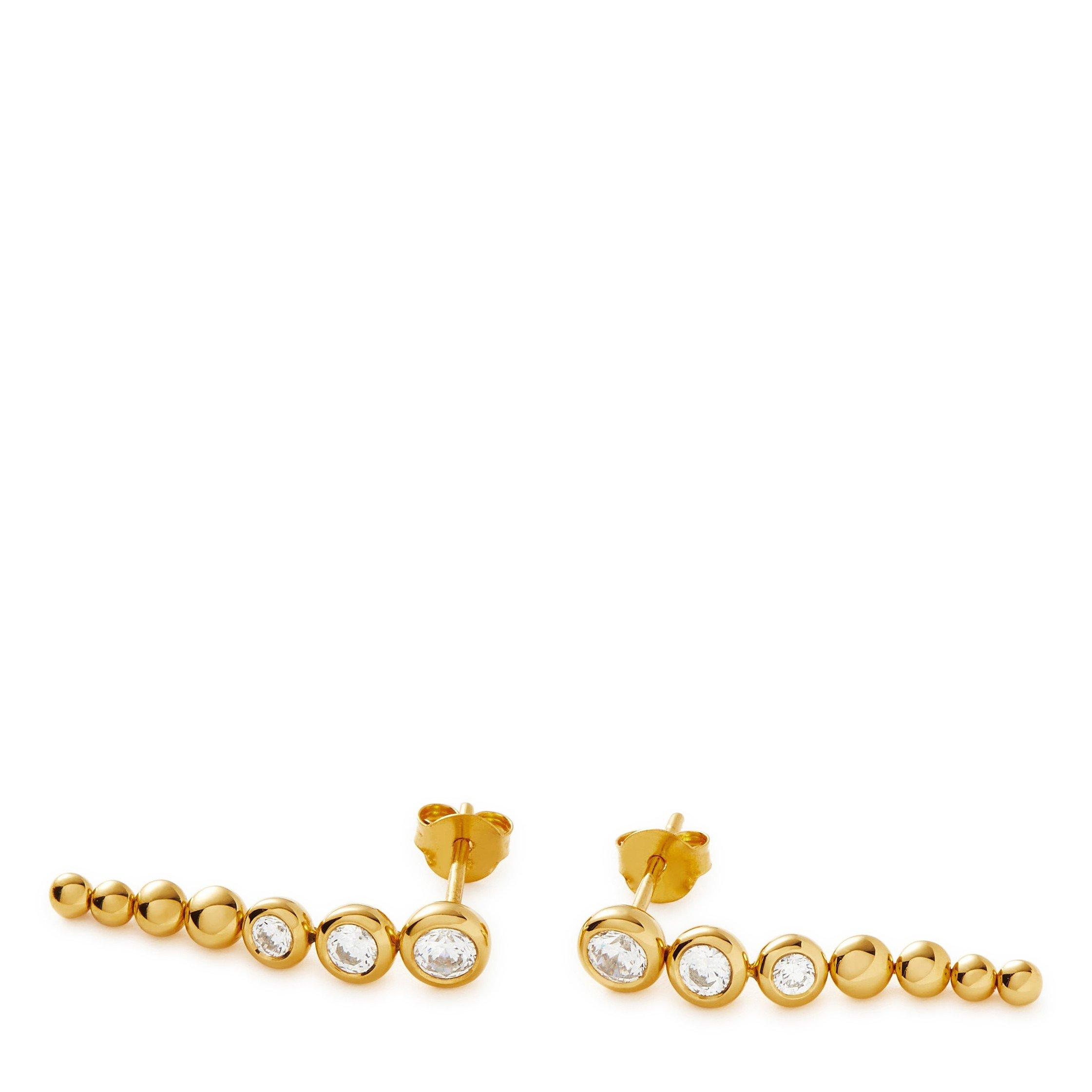 GOLD - Missoma - WHITE CZ BEADED DROP EARRINGS - 2