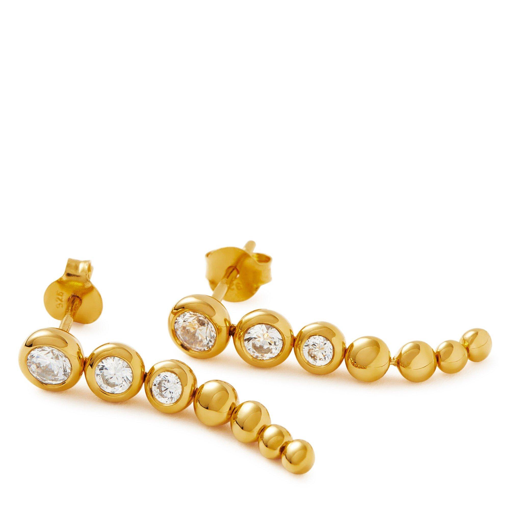 GOLD - Missoma - WHITE CZ BEADED DROP EARRINGS - 6