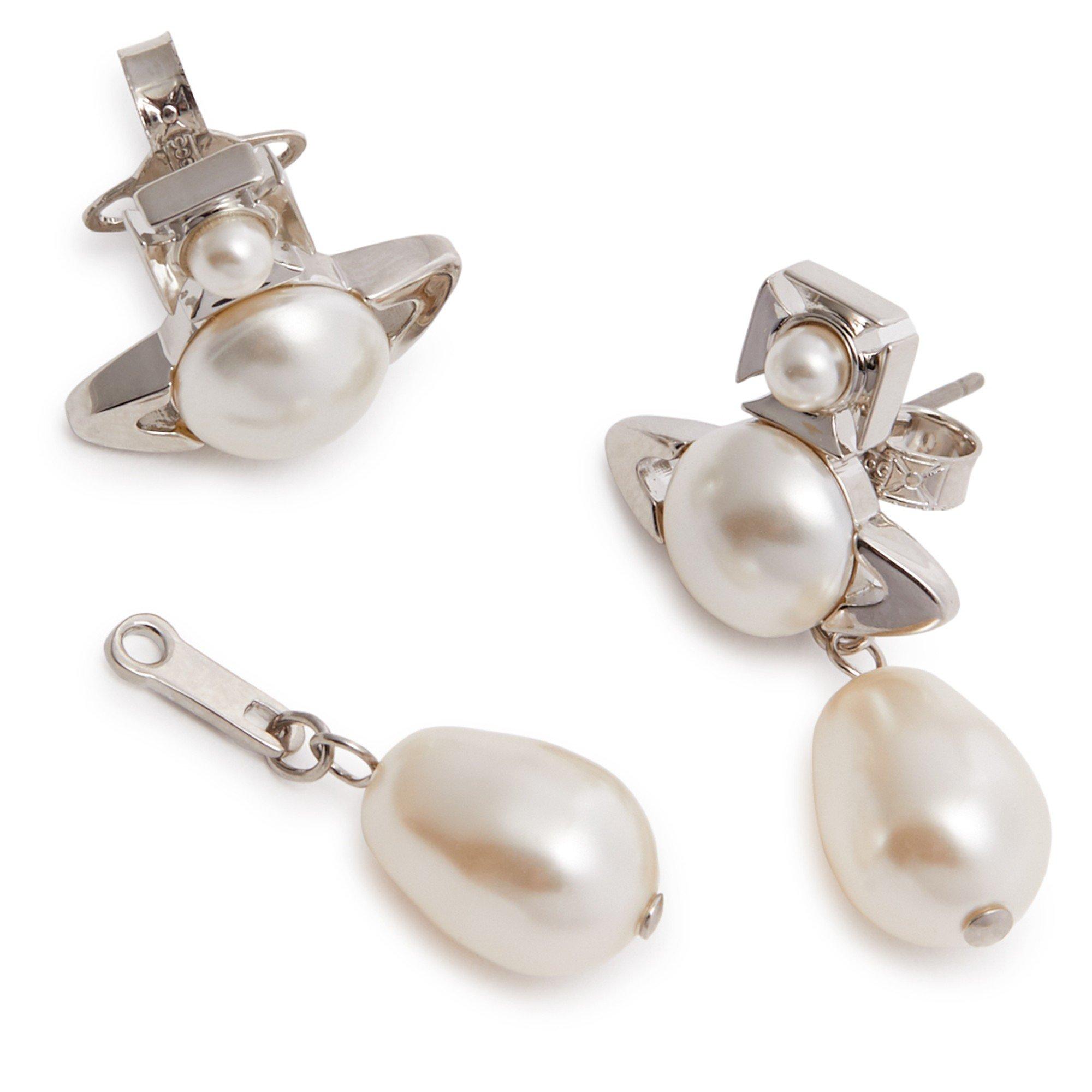 SILVER AND OTHE - Vivienne Westwood - INASS PEARL DROP EARRINGS - 2