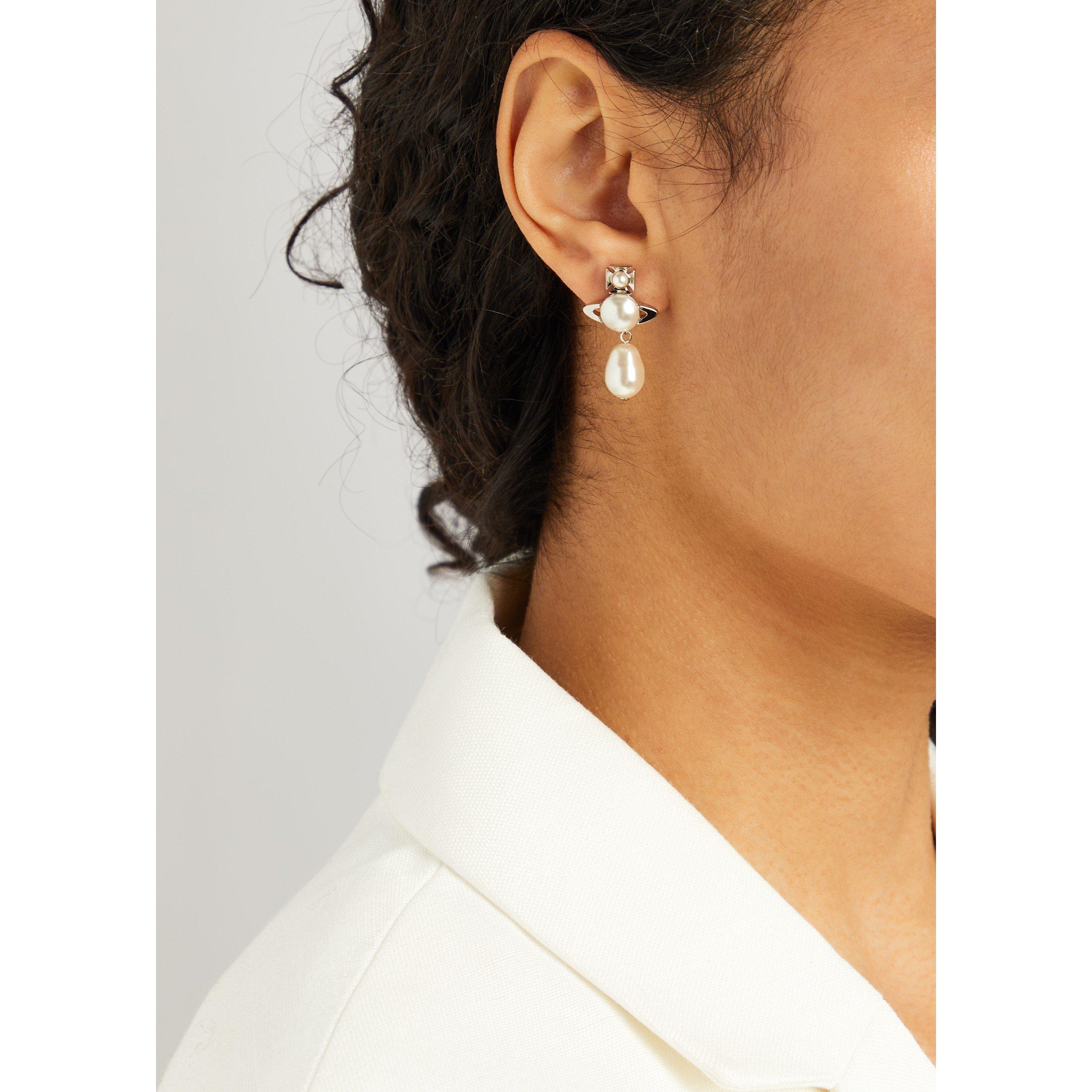 SILVER AND OTHE - Vivienne Westwood - INASS PEARL DROP EARRINGS - 3