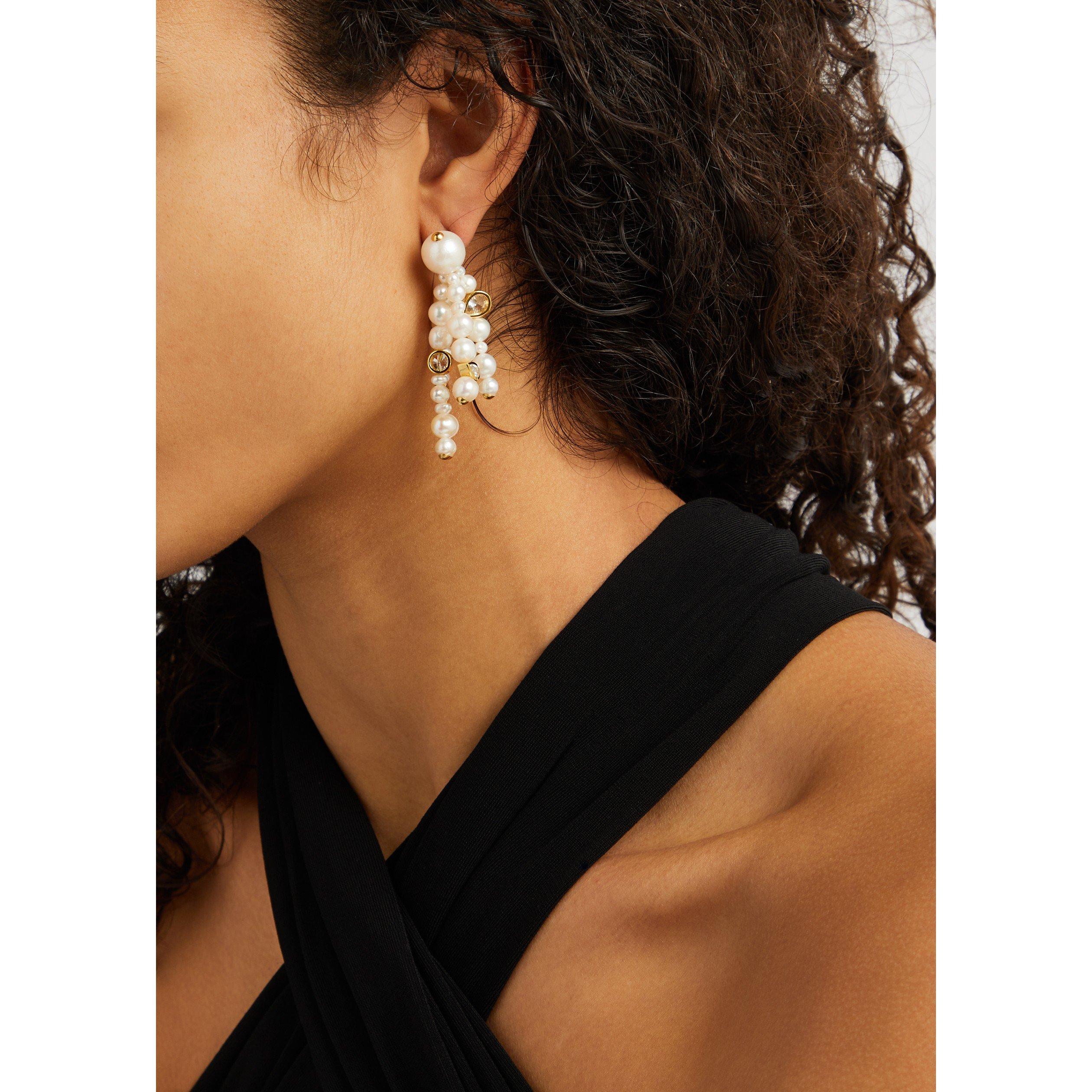PEARL AND OTHER - Completedworks - P119 CASCADE PEARL CZ EARRINGS - 3