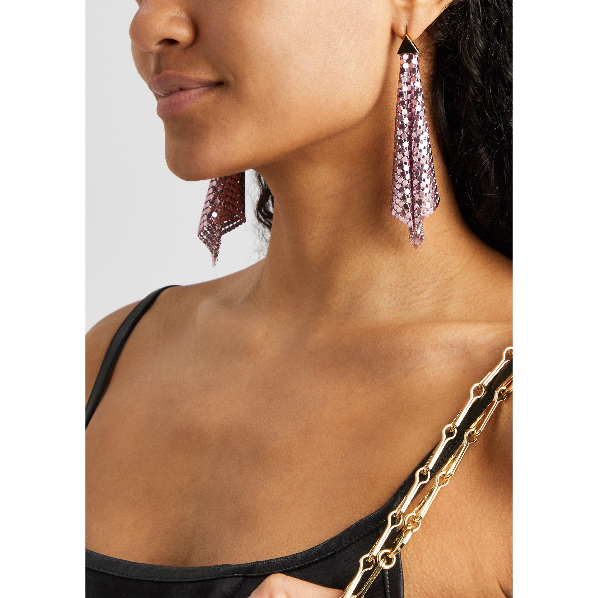 PINK - Rabanne - PIXEL FLOW EARRINGS - 3