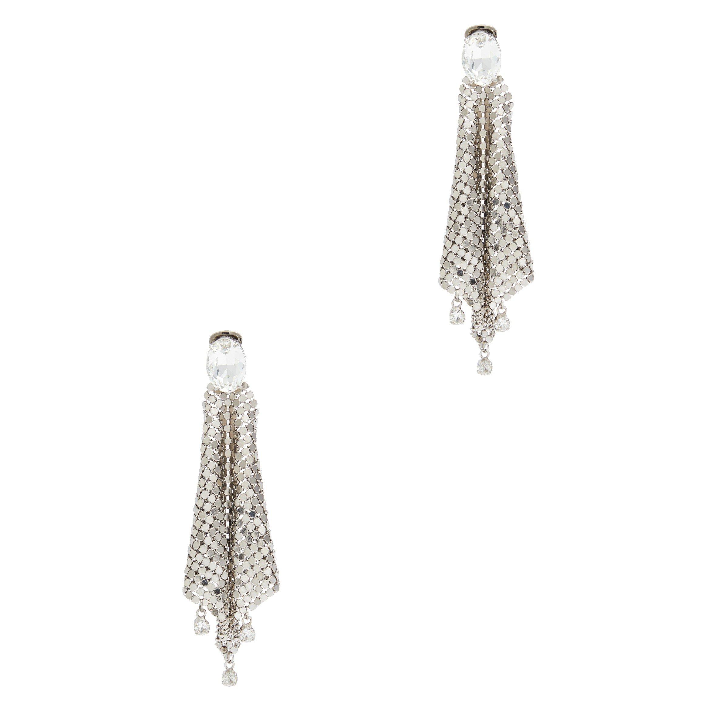 SILVER - Rabanne - PIXEL STRASS EARRINGS
