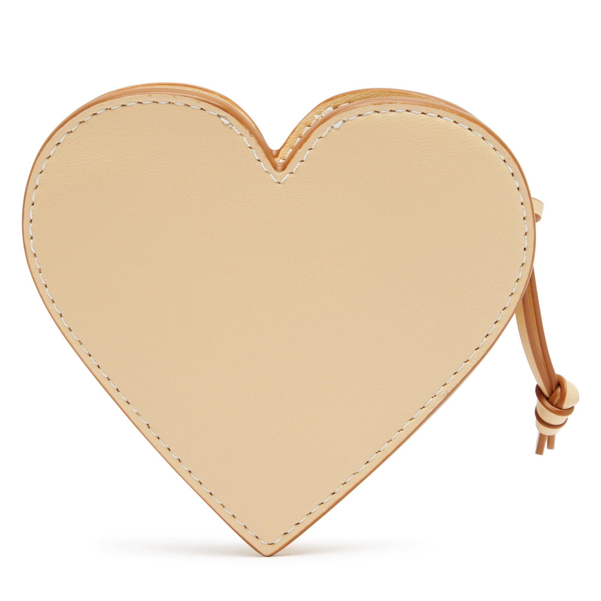 CREAM - Ganni - ACC Heart Zipped Coin Purse - 2