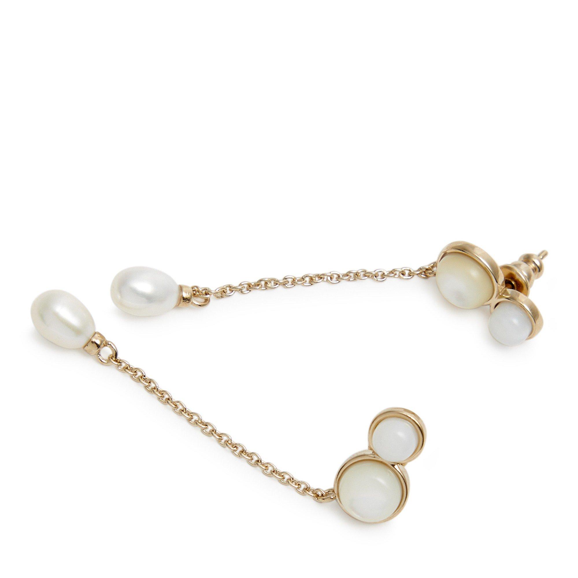GOLD AND OTHER - Chloe - DARCEY LONG DROP PEARL EARRING - 2
