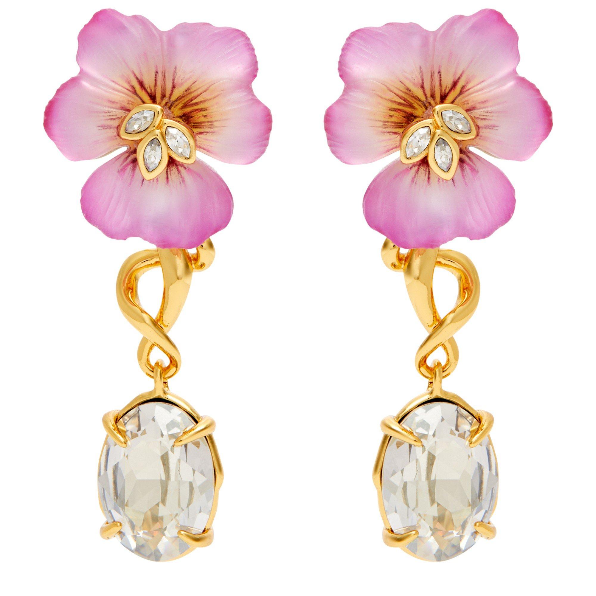 PINK - Alexis Bittar - Pansy lucite crystal post earr - 1