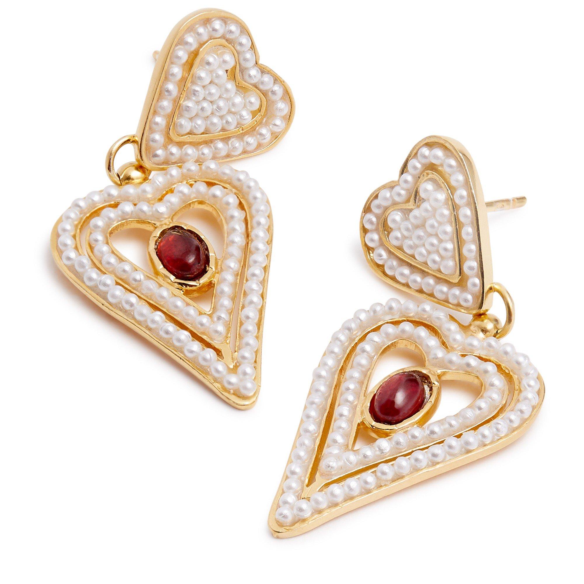 PEARL AND OTHER - Soru Jewellery - Amor heart pearl earrings - 2