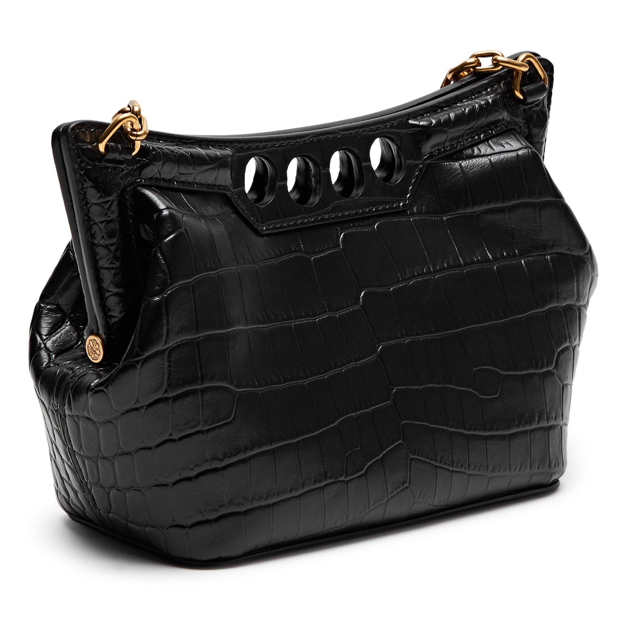 BLACK - Alexander McQueen - THE MINI PEAK CHAIN CROC EMBOS - 2