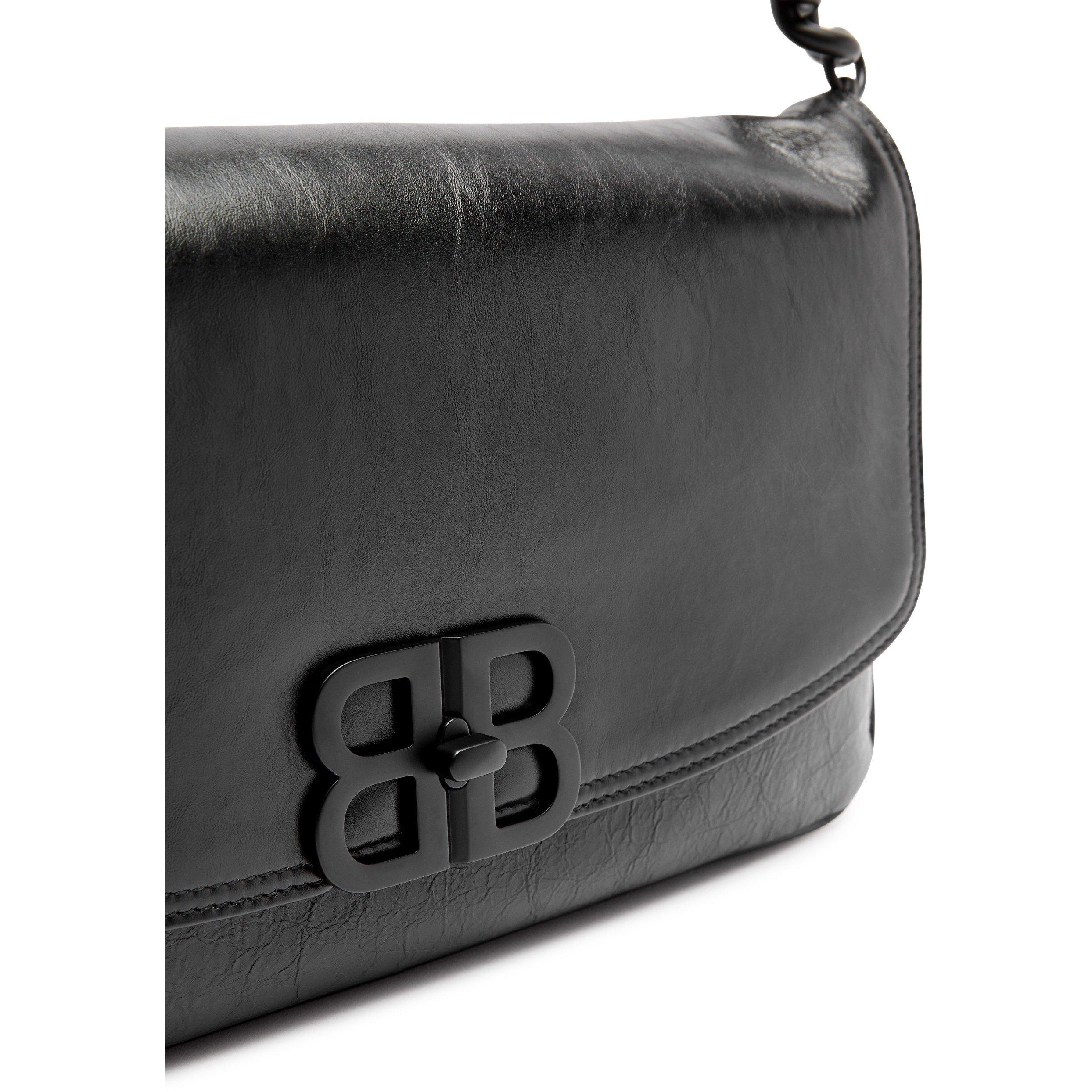BLACK - Balenciaga - MONACO M FLAP BAG BLACK HDW - 4