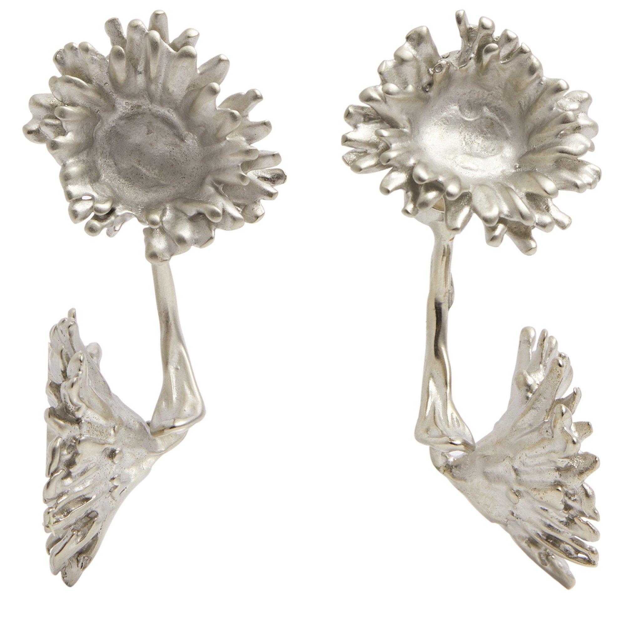 SILVER - Marni - FLORAL DUO EARRINGS - 1