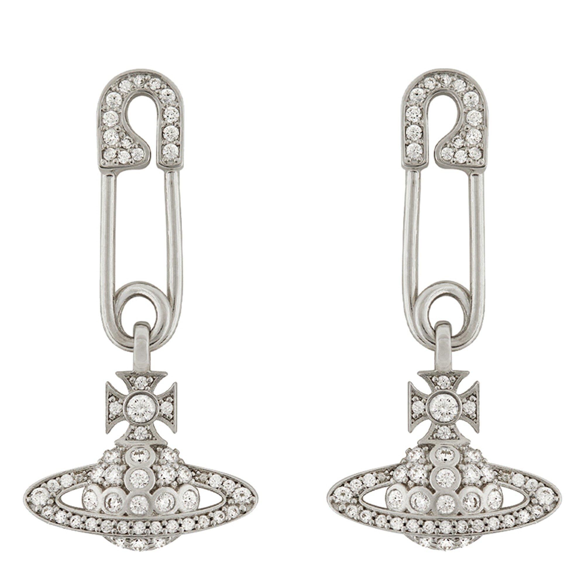 SILVER - Vivienne Westwood - Lucrece drop safety pin earrin - 1