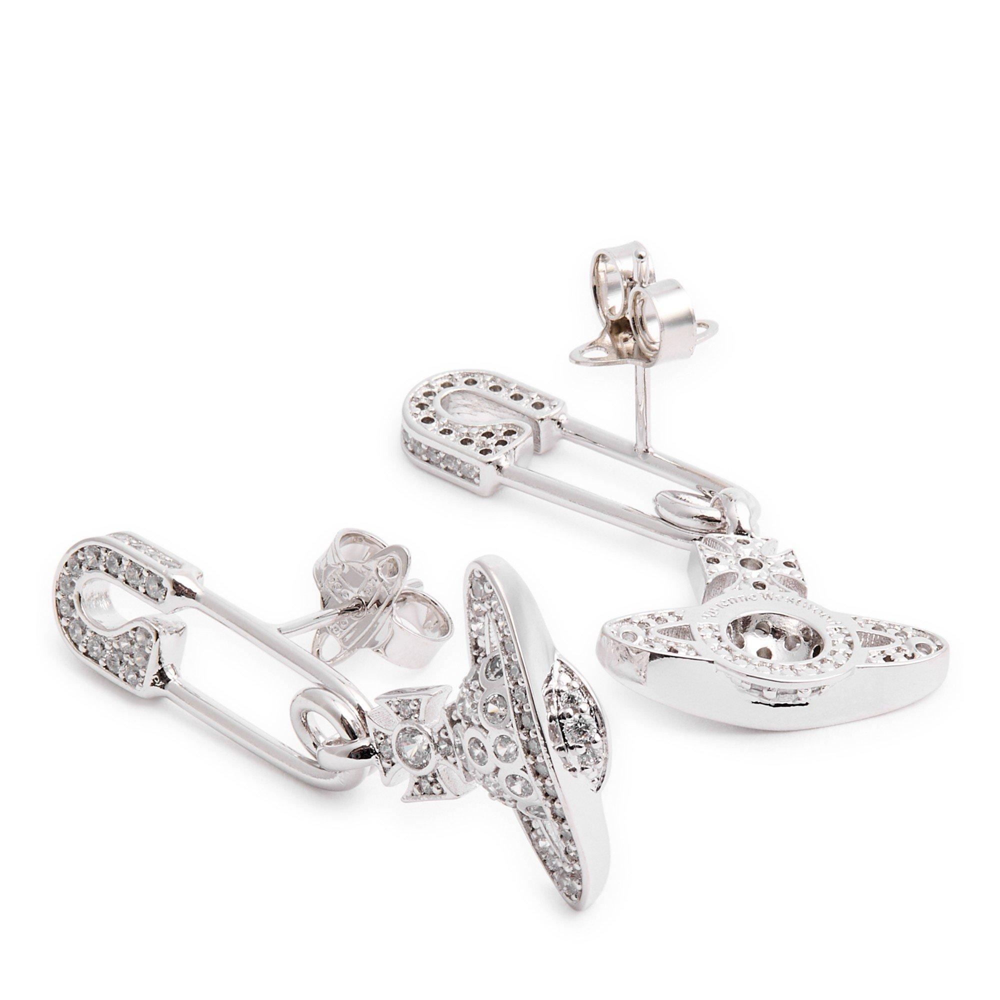 SILVER - Vivienne Westwood - Lucrece drop safety pin earrin - 2
