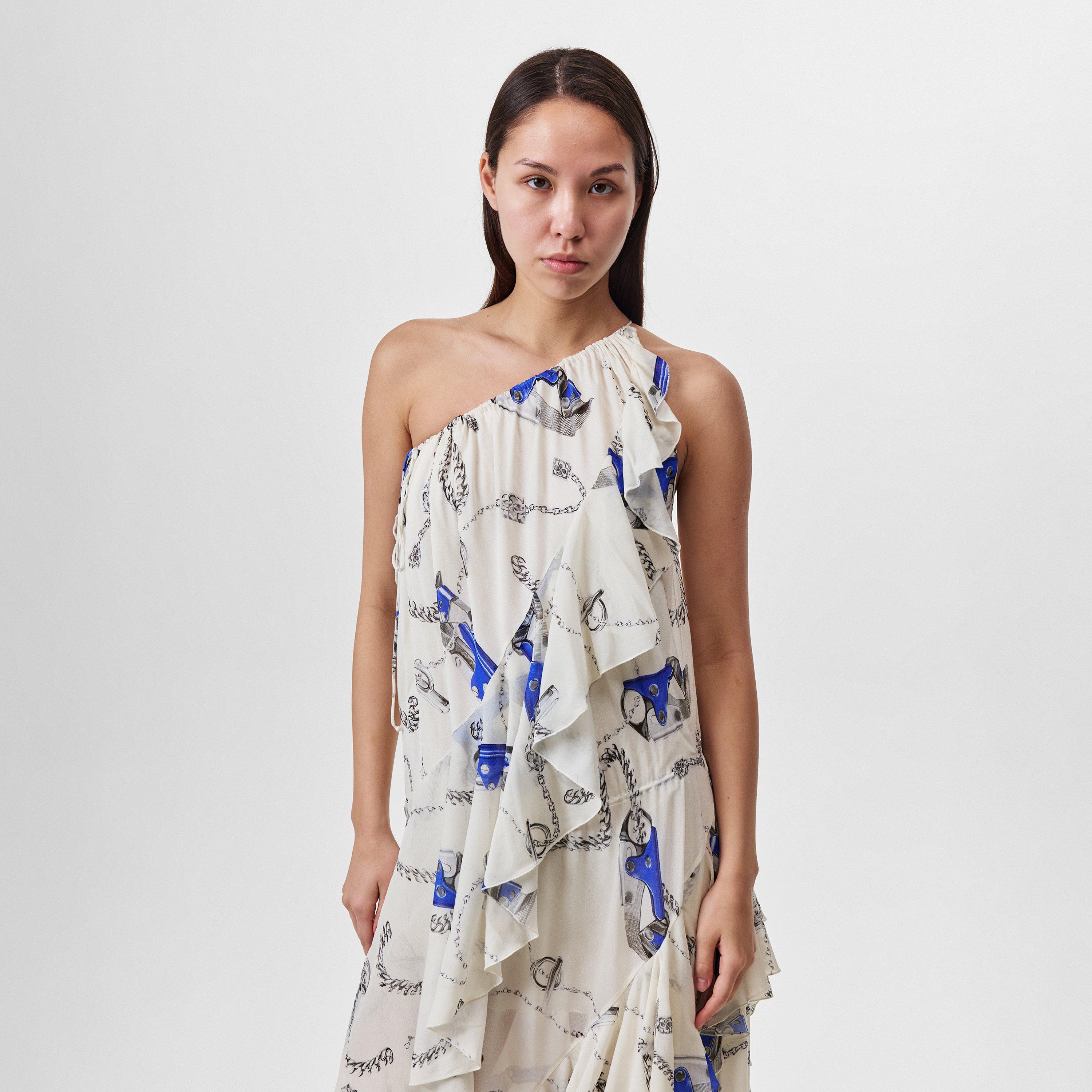 Blu/Wht - Burberry - Knight Hardware Jersey Dress - 3