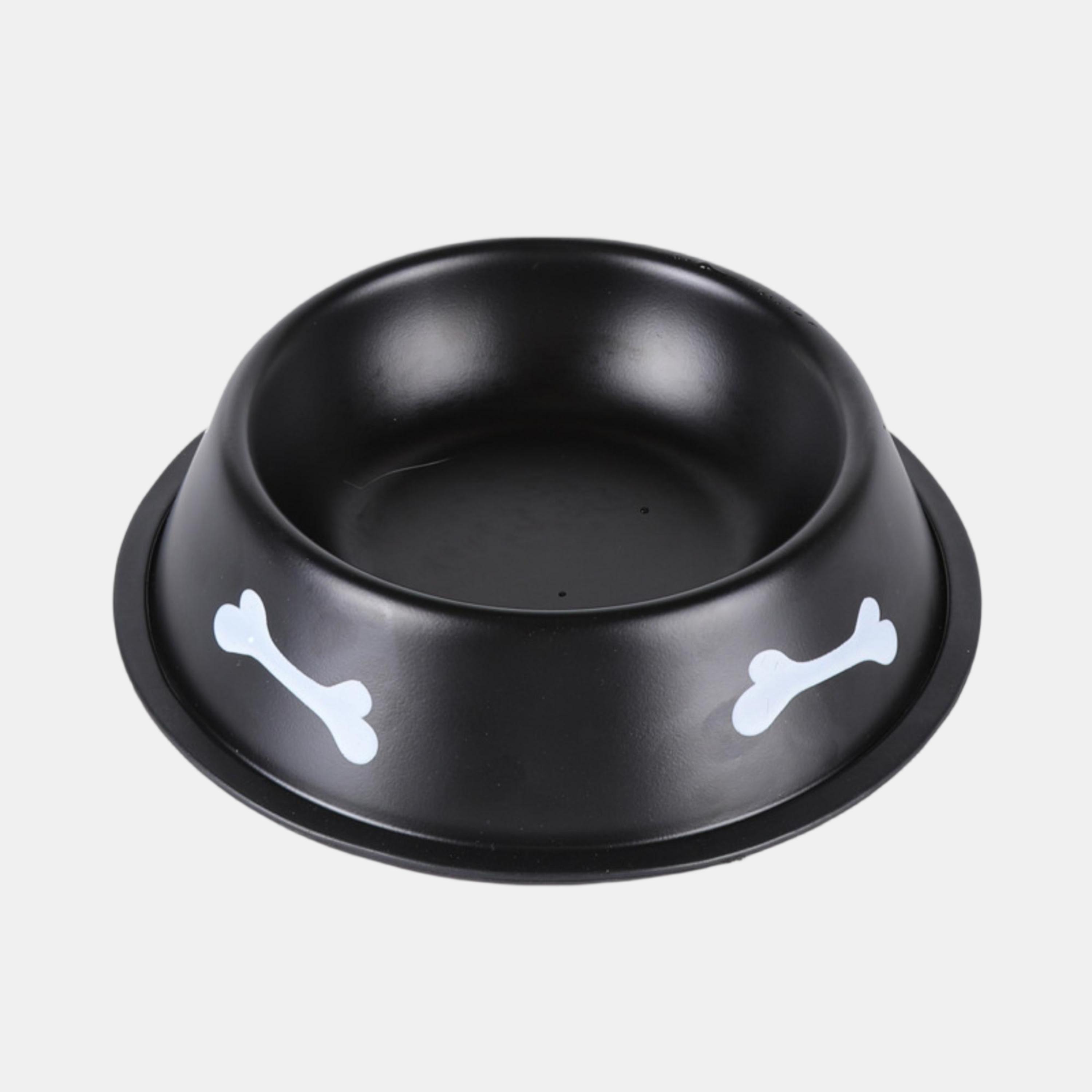 Black - Waggy Tails - Metal Pet Bowl - 1