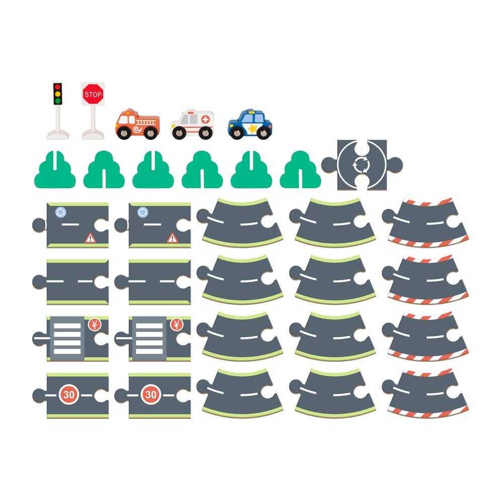 Meerkleurig - Tooky Toy - City Road Set - 3