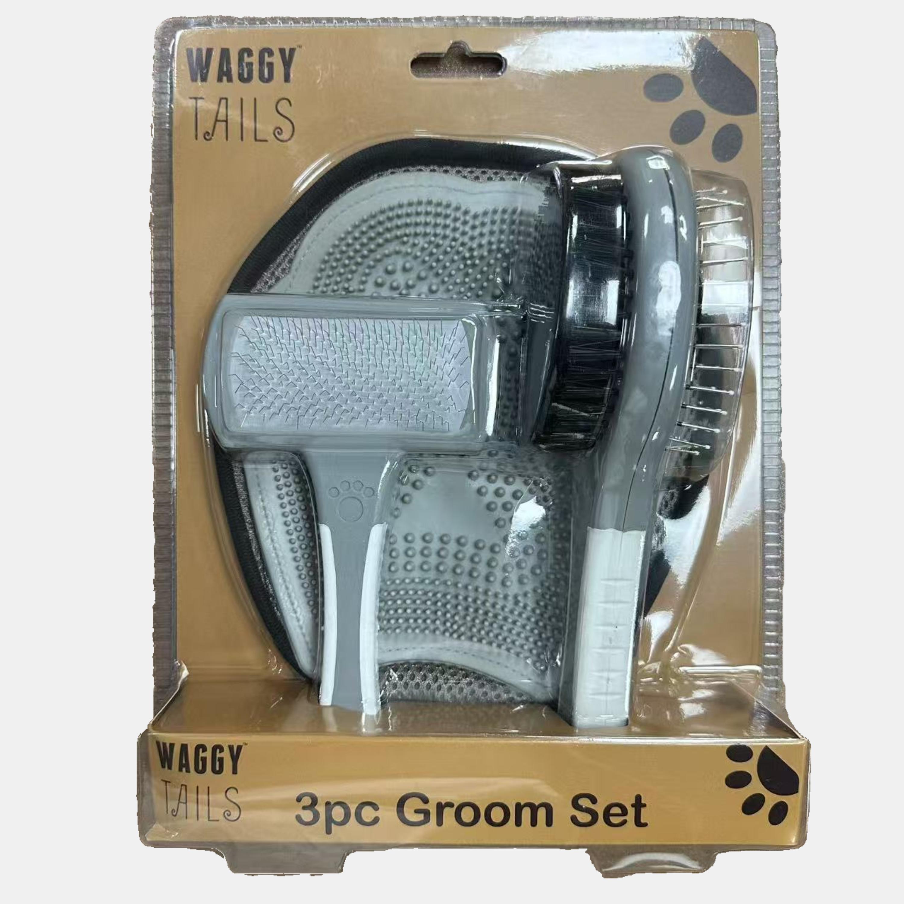Grey - Waggy Tails - 3pc Groom Set