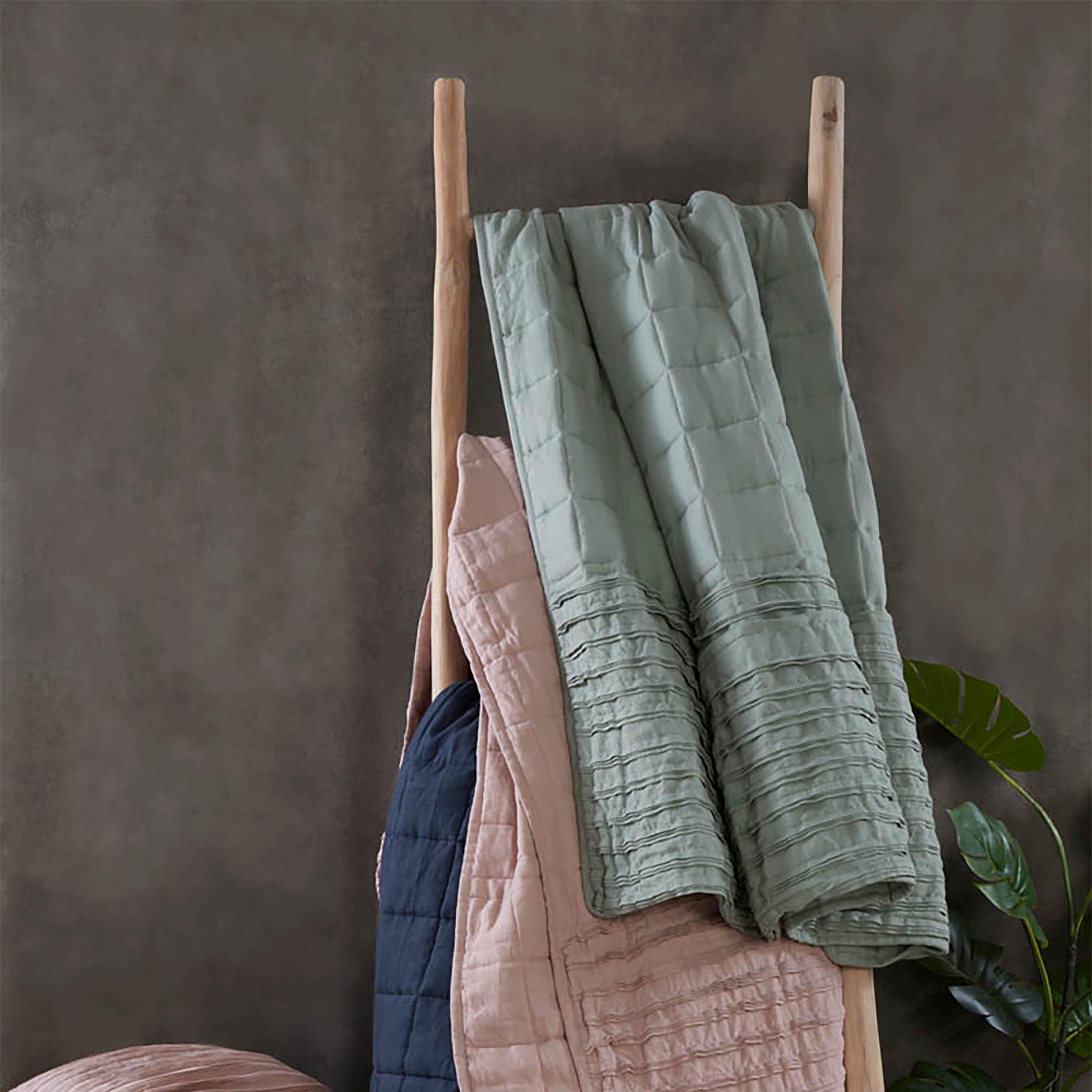 Navy - Lazy Linens - Pure Washed Linen Sofa Throw - 2
