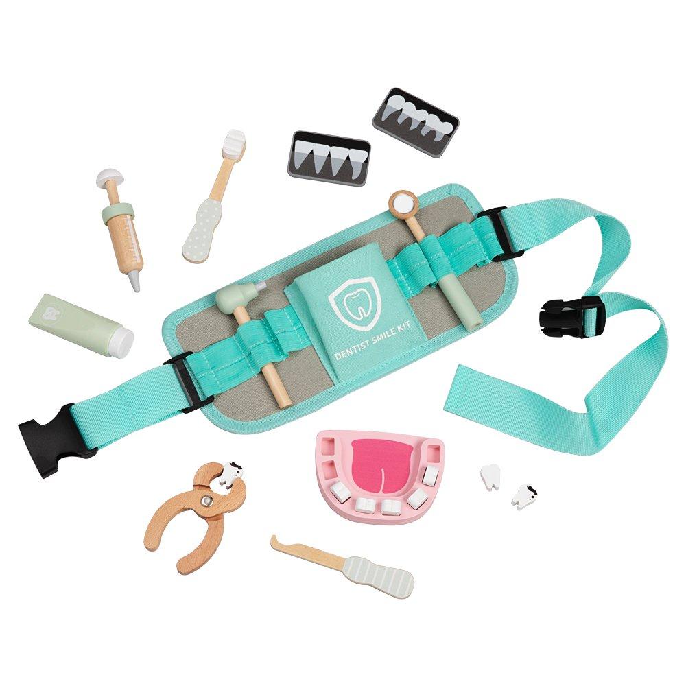 Blue - Tooky Toy - Wooden Dentist Tool Belt - 1
