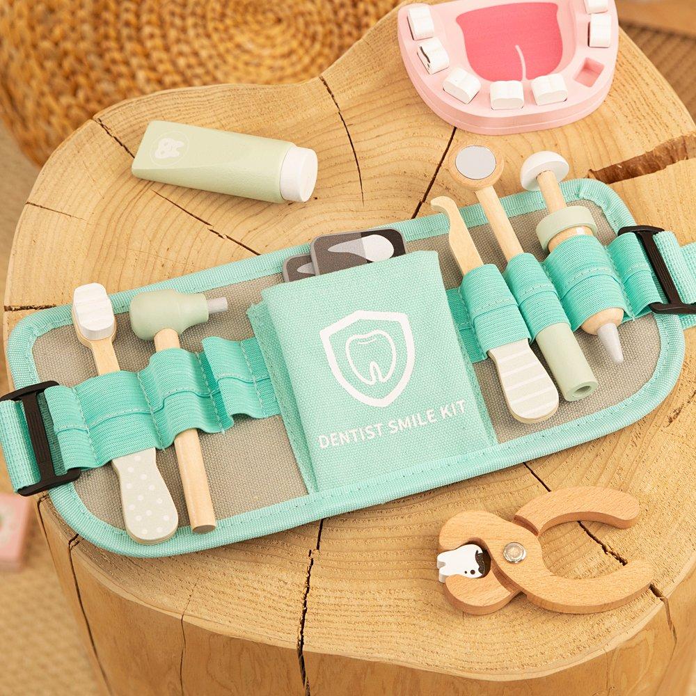 Blue - Tooky Toy - Wooden Dentist Tool Belt - 2