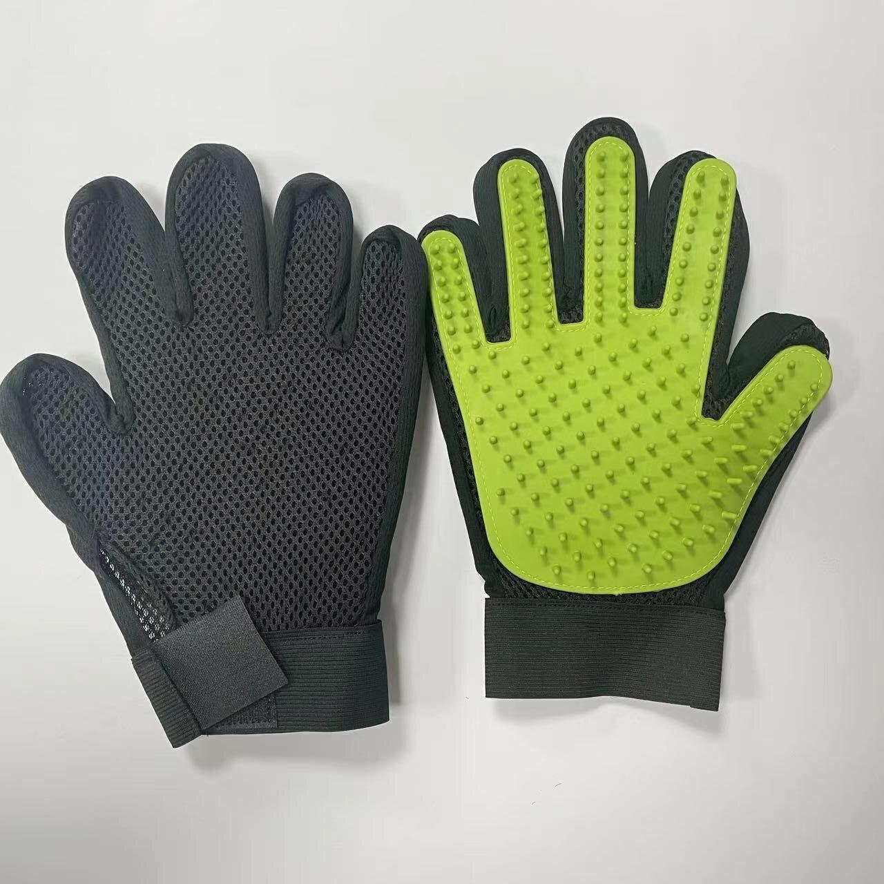 Black/Green - Waggy Tails - WT Dog Grooming Glove Adults - 3