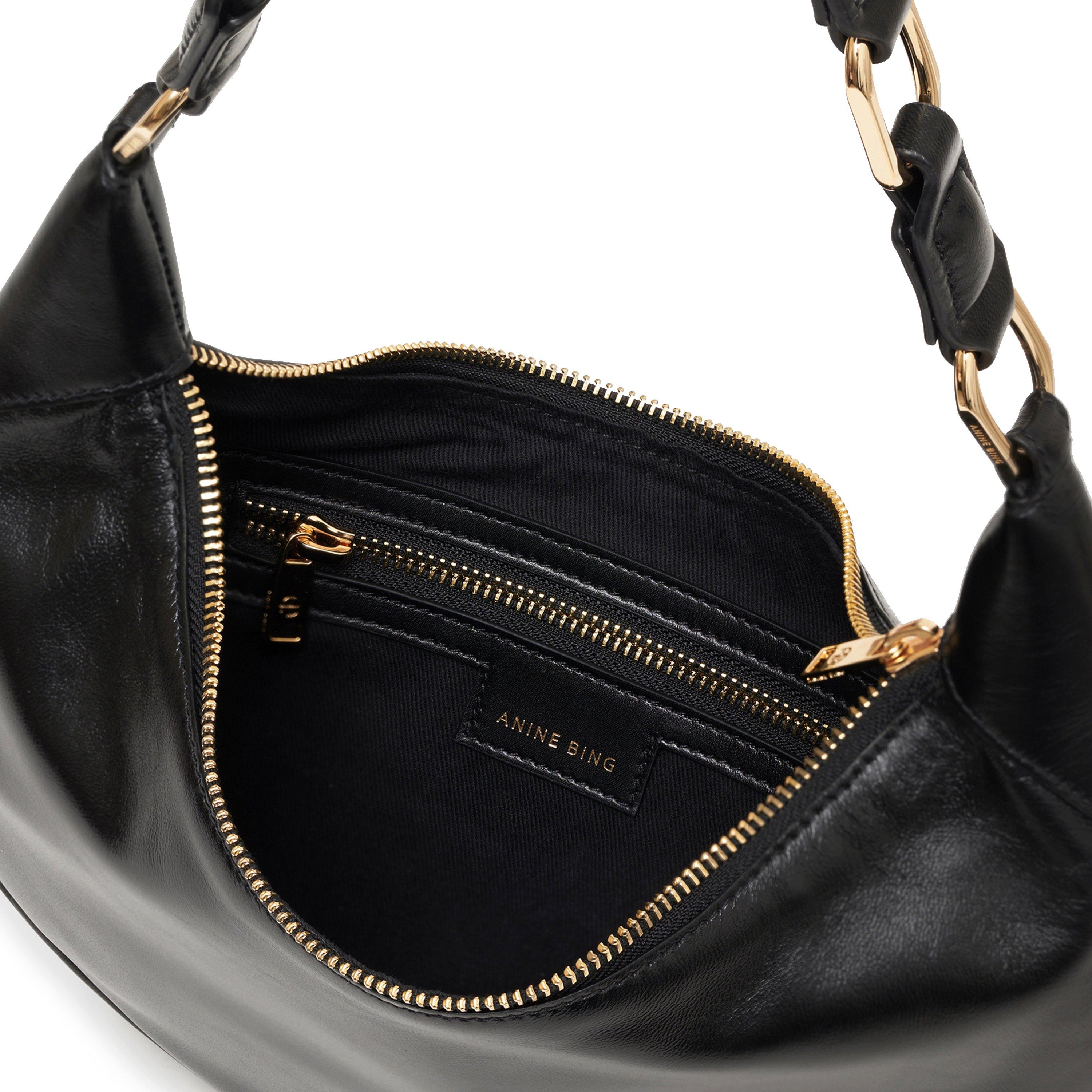  Black - Anine Bing - Womens Kate Leather Hobo Bag - 6