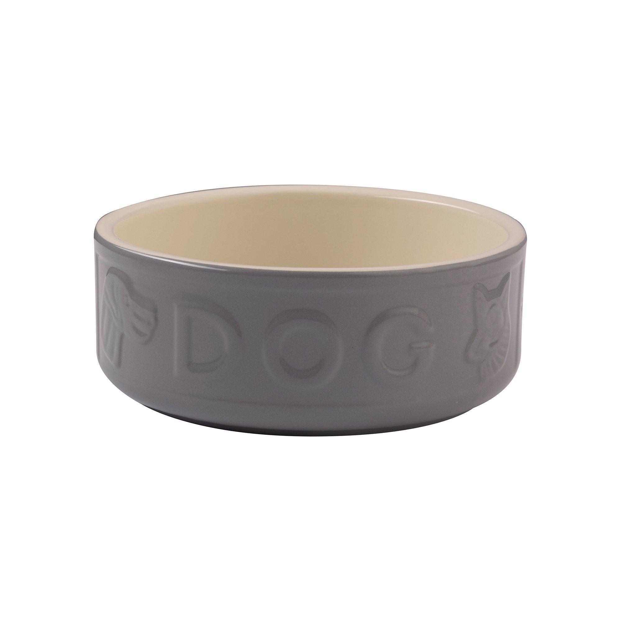 Grey - Mason Cash - Grey lettered dog bowl 15cm - 1