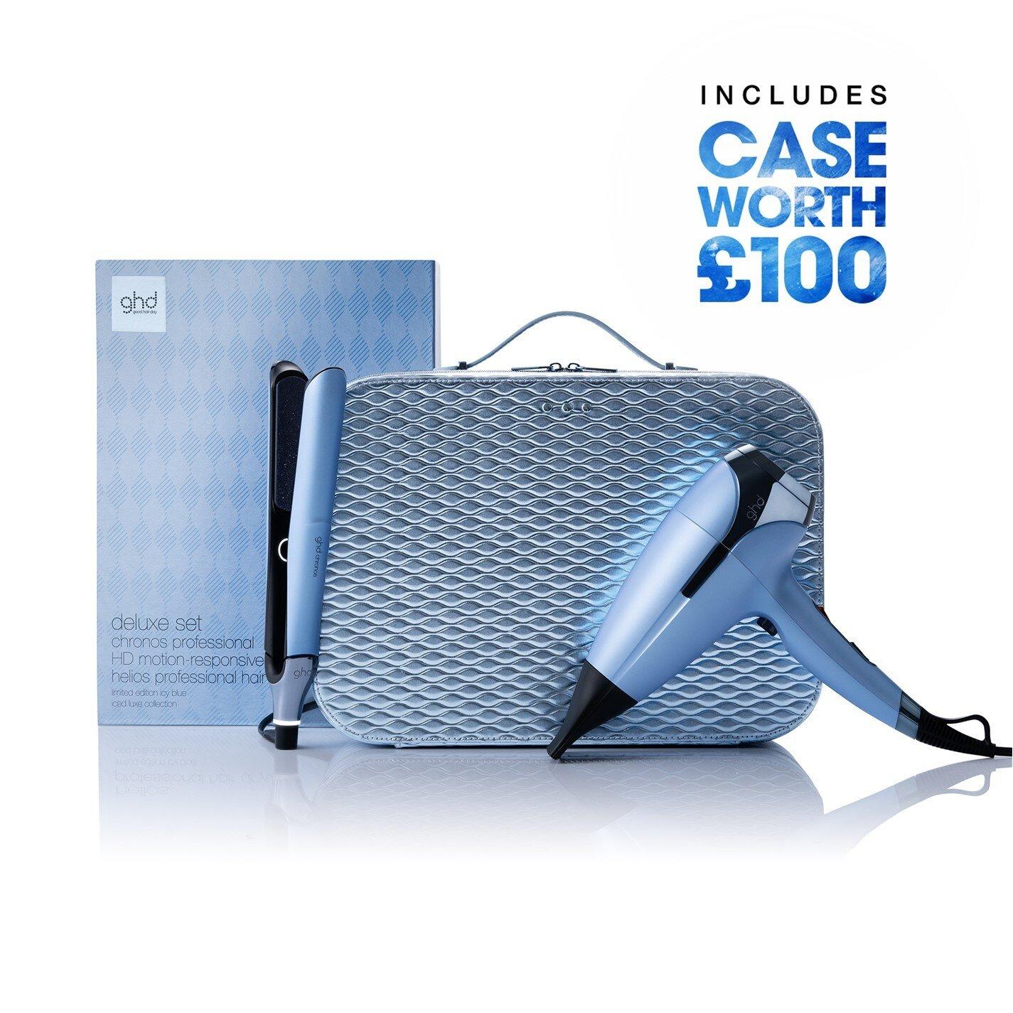 Blue - GHD - ghd Deluxe Gift Set - Chronos Hair straightener & Helios Hair Dryer in Icy Blue - 1
