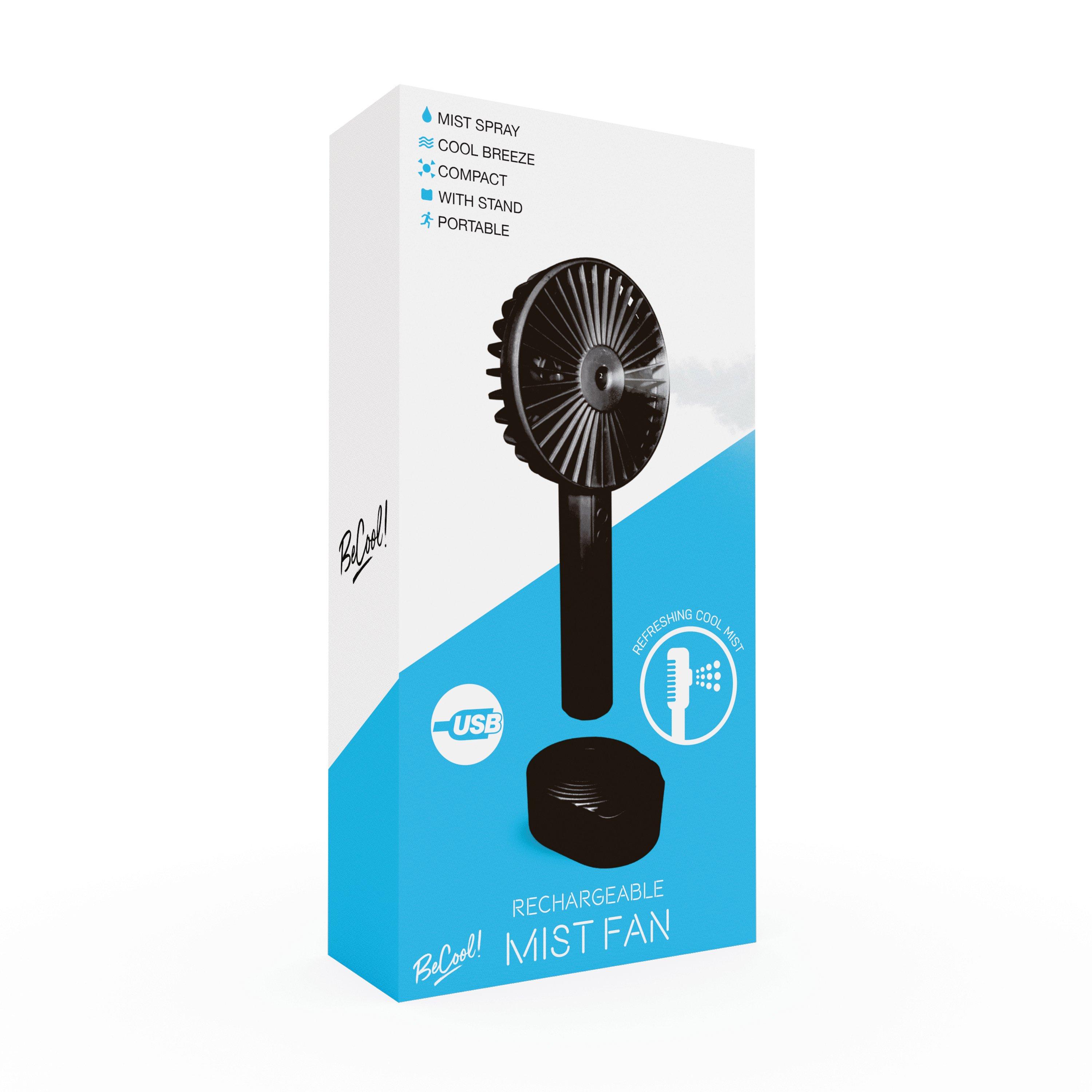 Schwarz - Be Cool - BeCool Rechargeable Mist Fan - 3