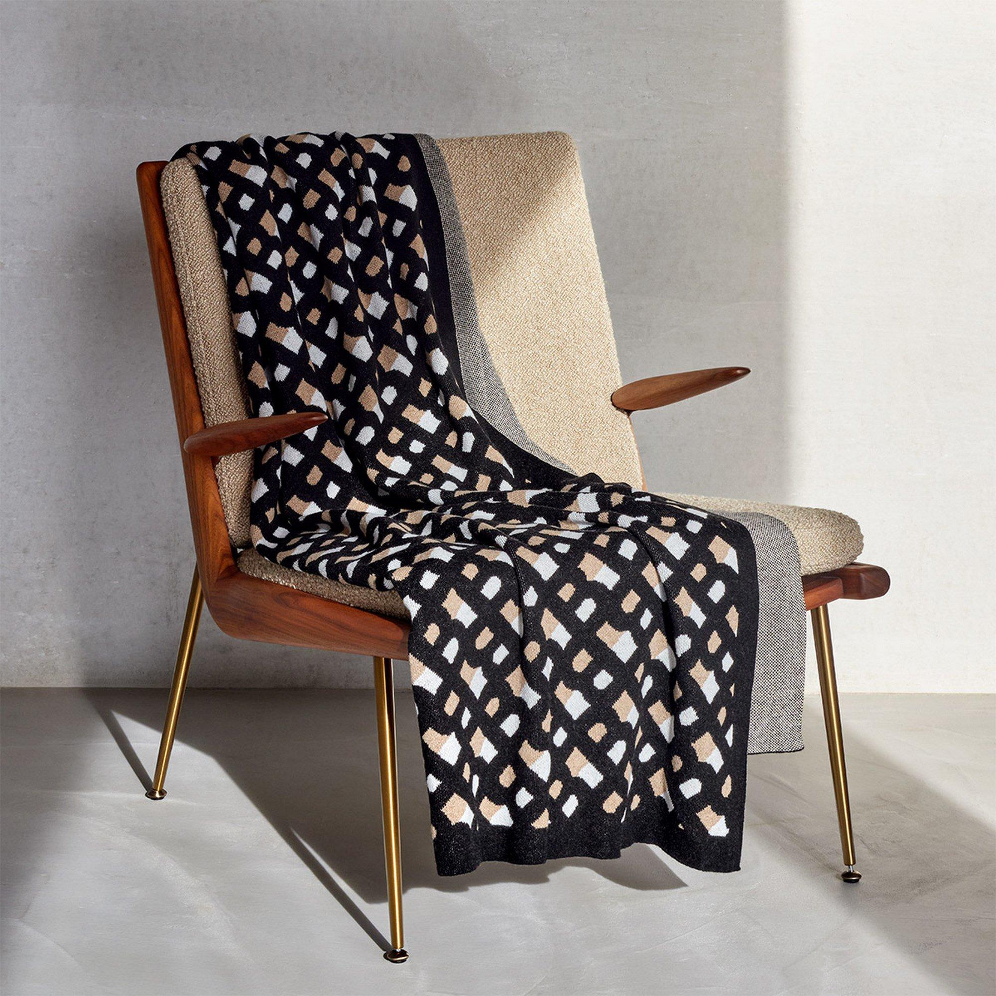 Black/Brown - Boss Home - Monogram Throw - 4