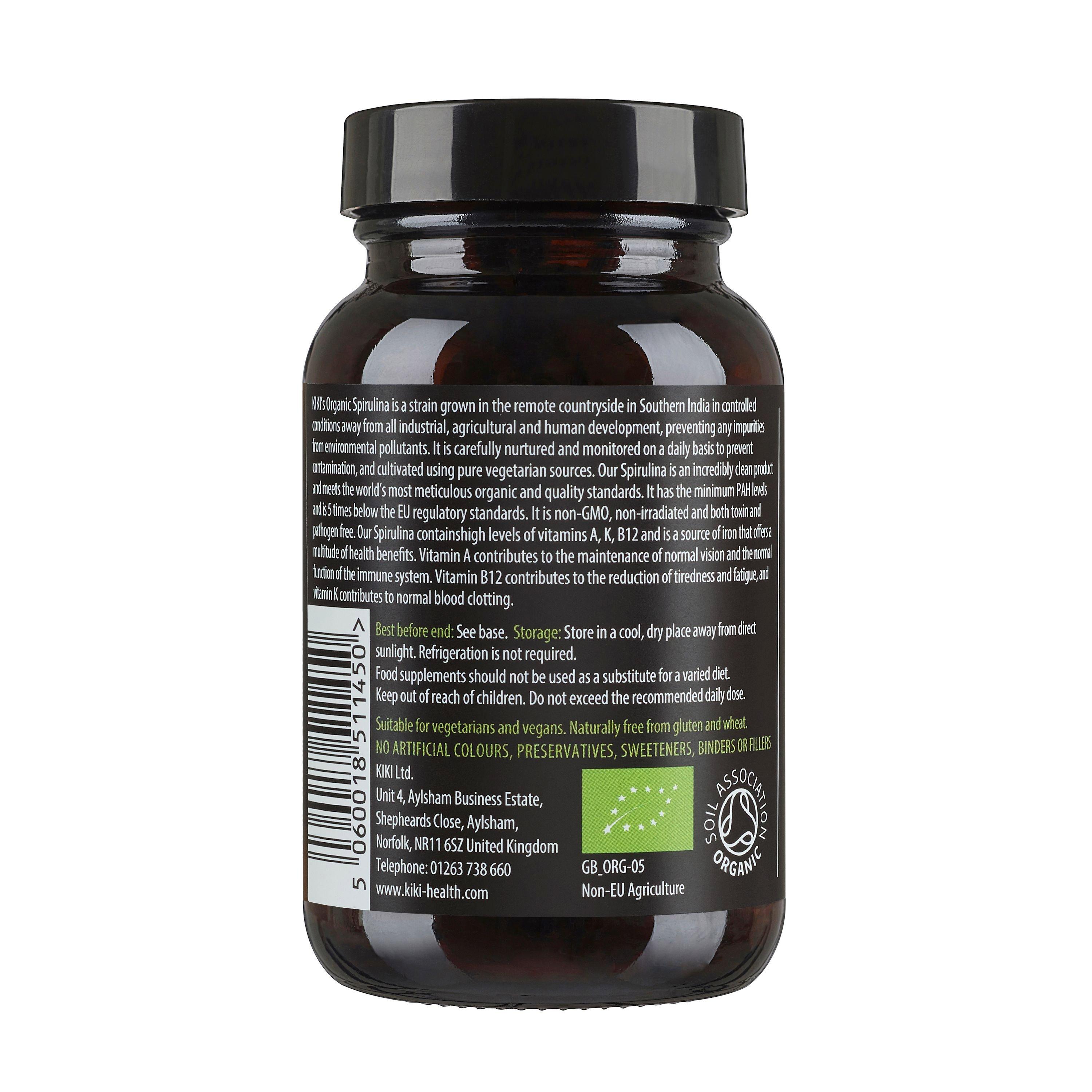 Black - Kiki Health - Organic Spirulina Tablets - 3