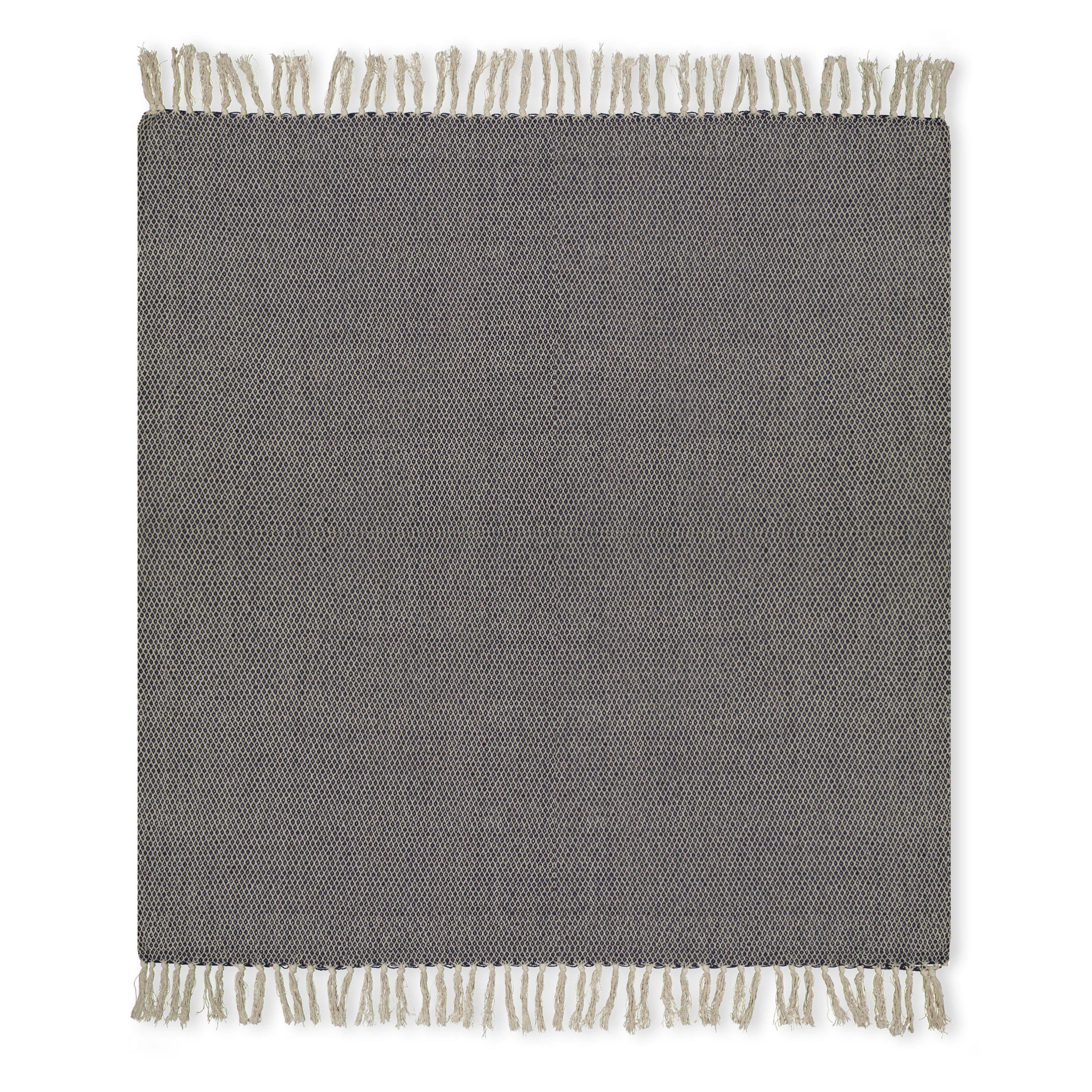 Bloomingville Barry Throw, Blue, Recycled Cotton