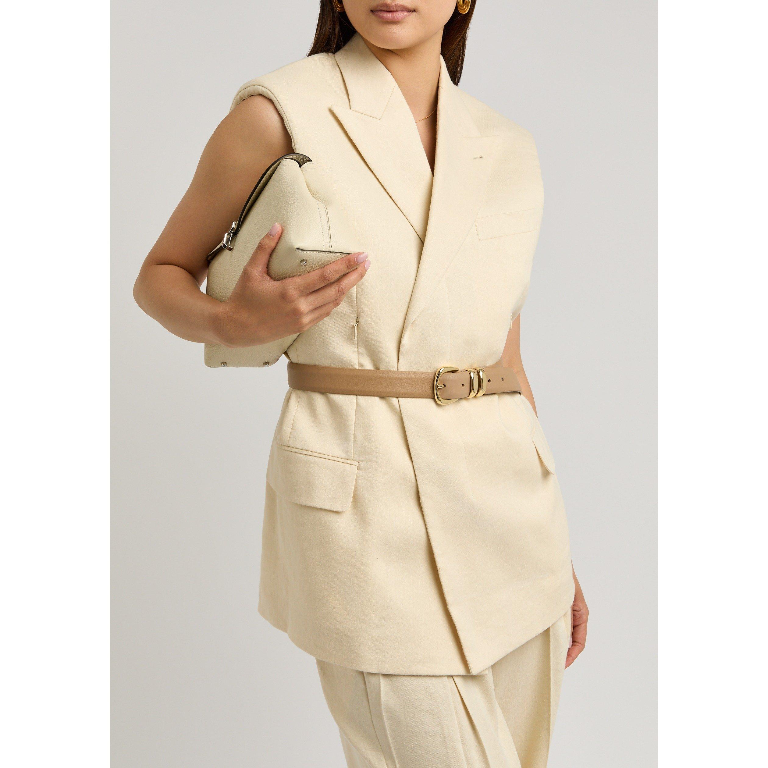 TAN - ANDERSONS BELTS - NARROW NAPA LEATHER GOLD BUCKL - 3