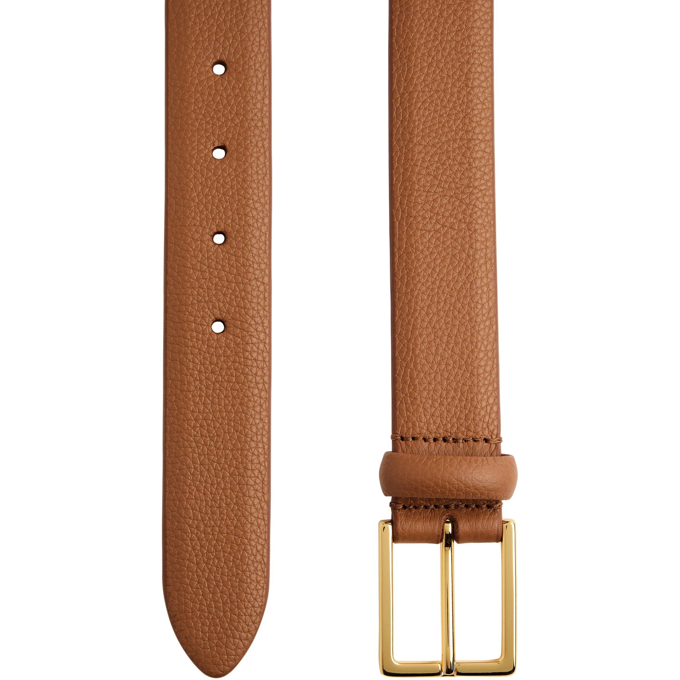 TAN - ANDERSONS BELTS - NARROW SEMIFORMAL GRAIN GOLD B - 2