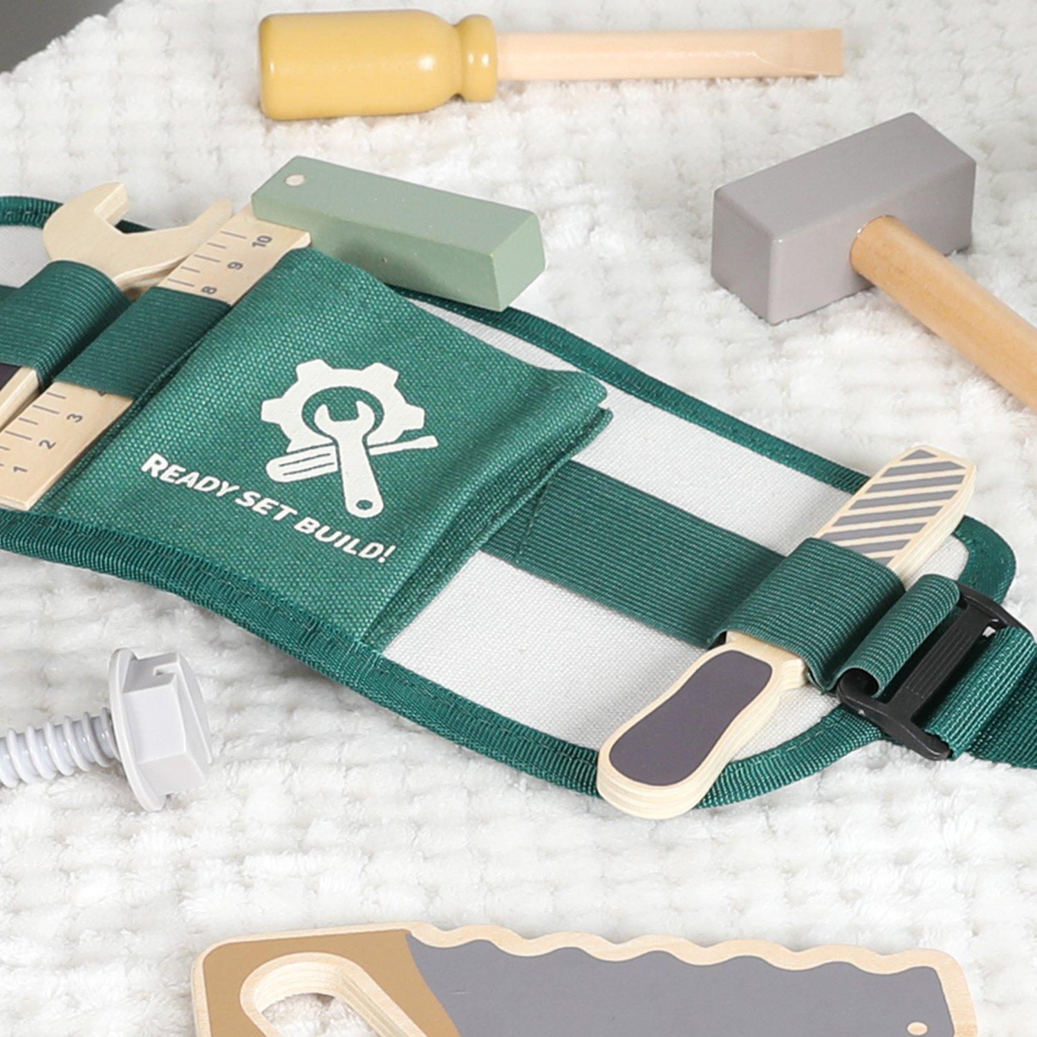 Brown - Tooky Toy - Wooden Toy Builders Tool Belt - 6