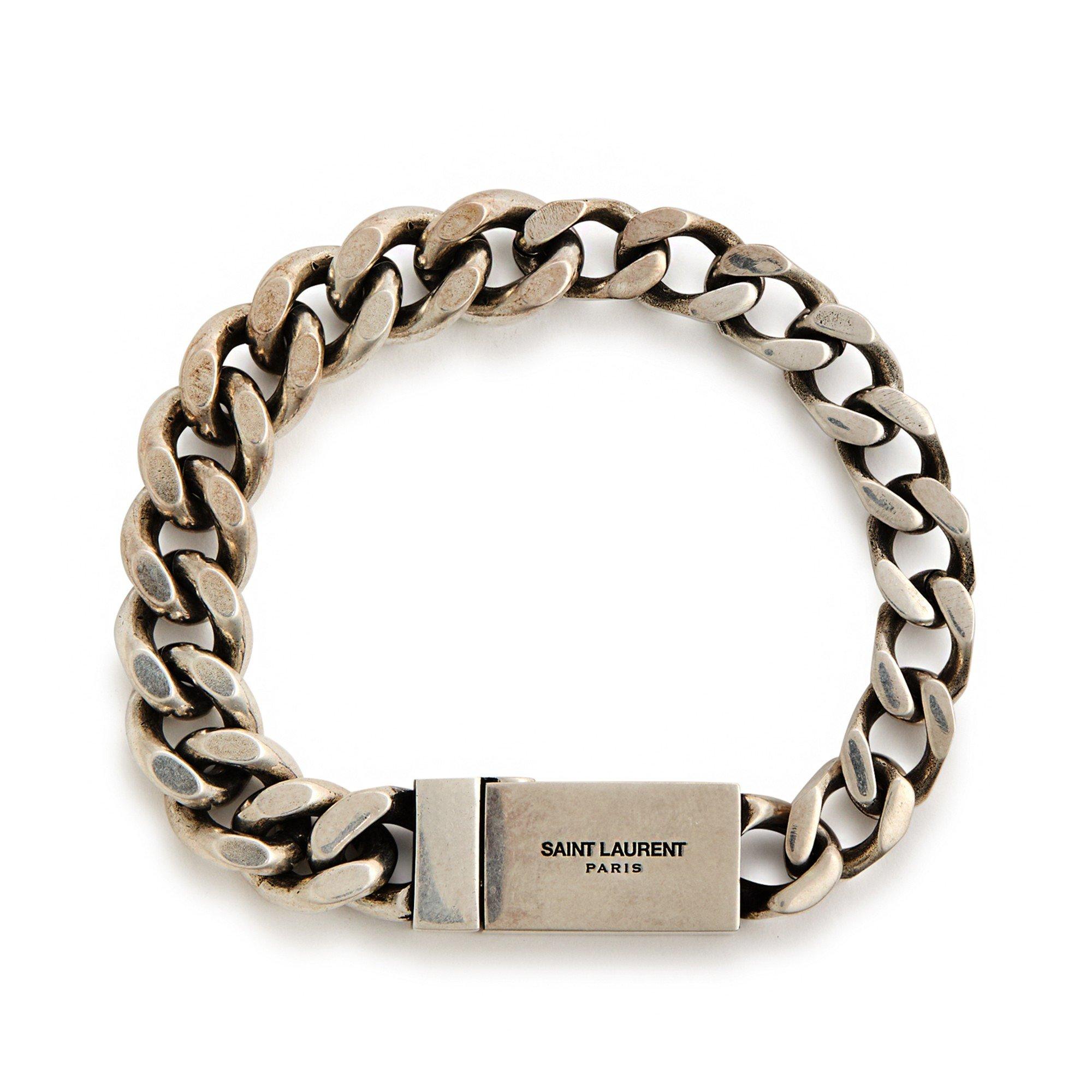 SILVER - Saint Laurent - SL BRASS METAL BRACELET - 1