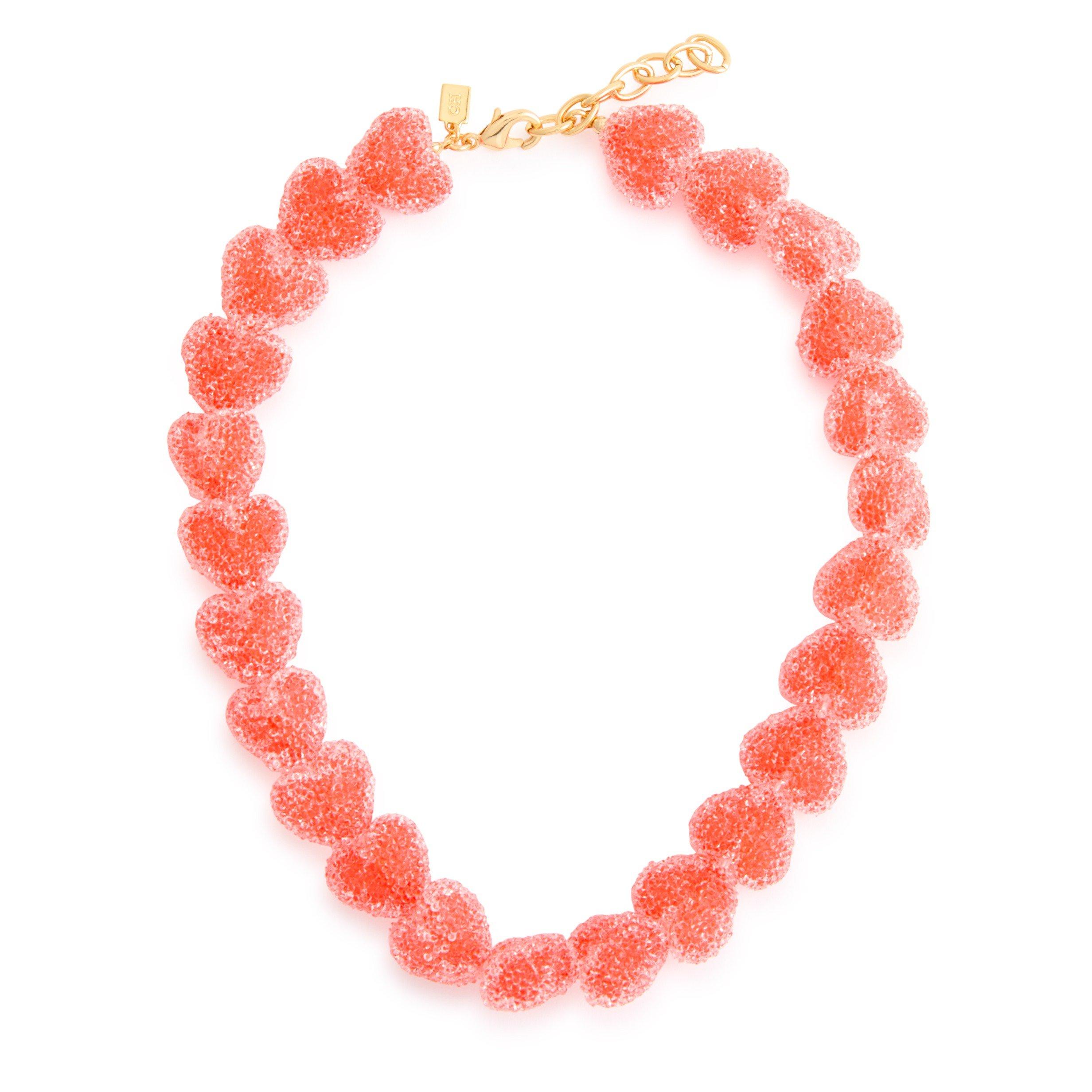 RED - Crystal Haze - JELLY HEART NECKLACE RED