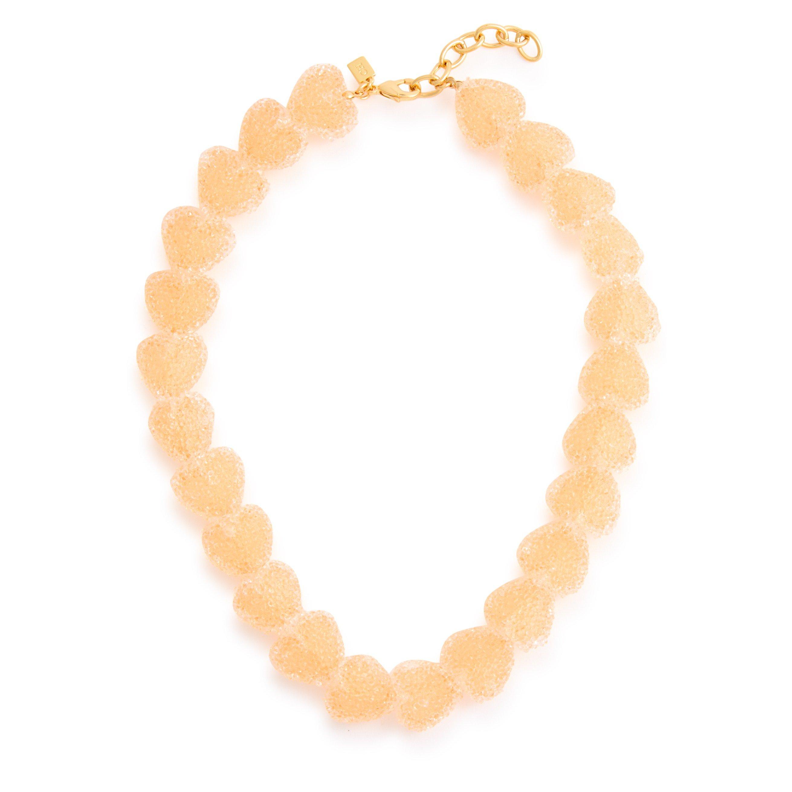 ORANGE - Crystal Haze - JELLY HEART NECKLACE ORANGE