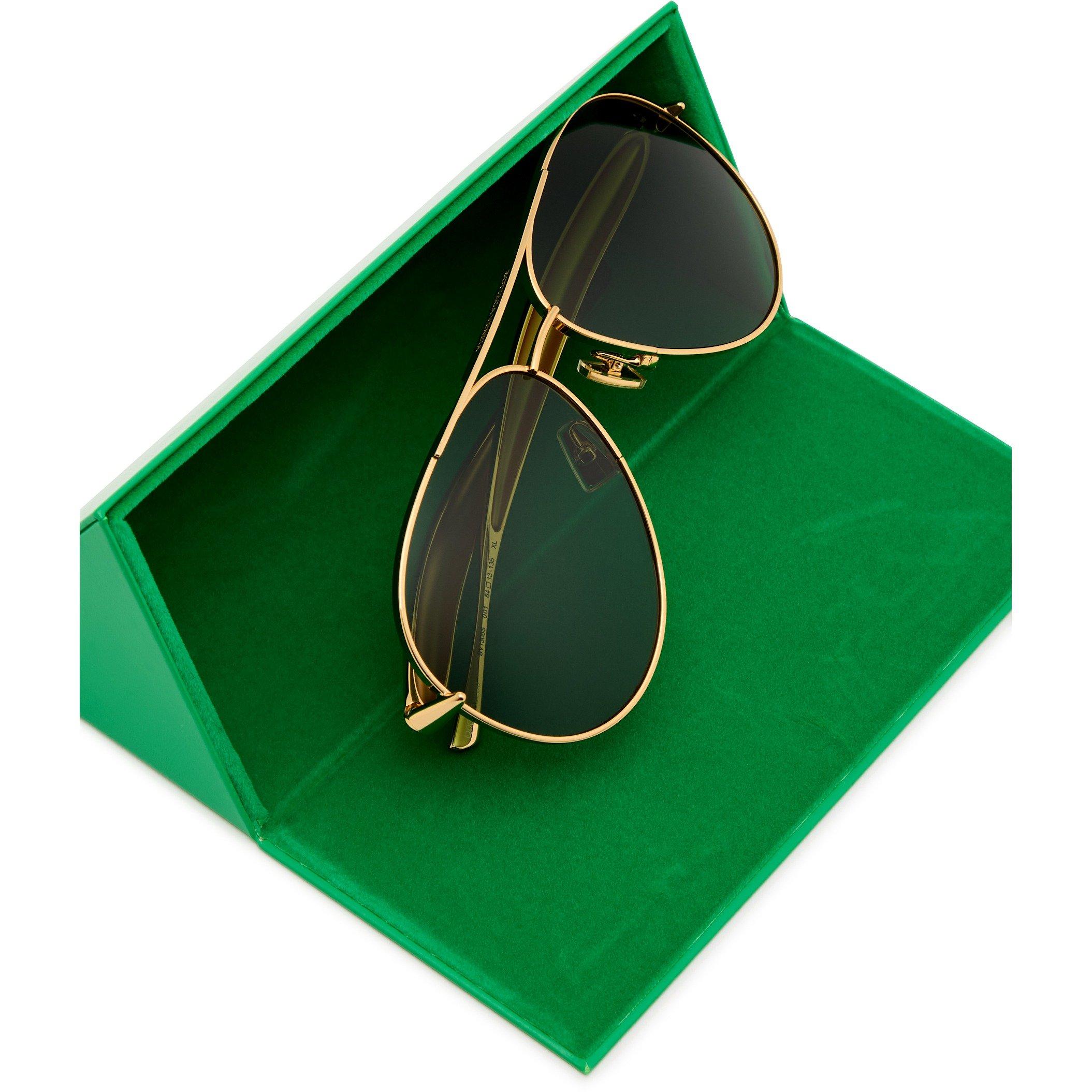 GOLD - Bottega Veneta - BV METAL FRAME AVIATOR SG - 4