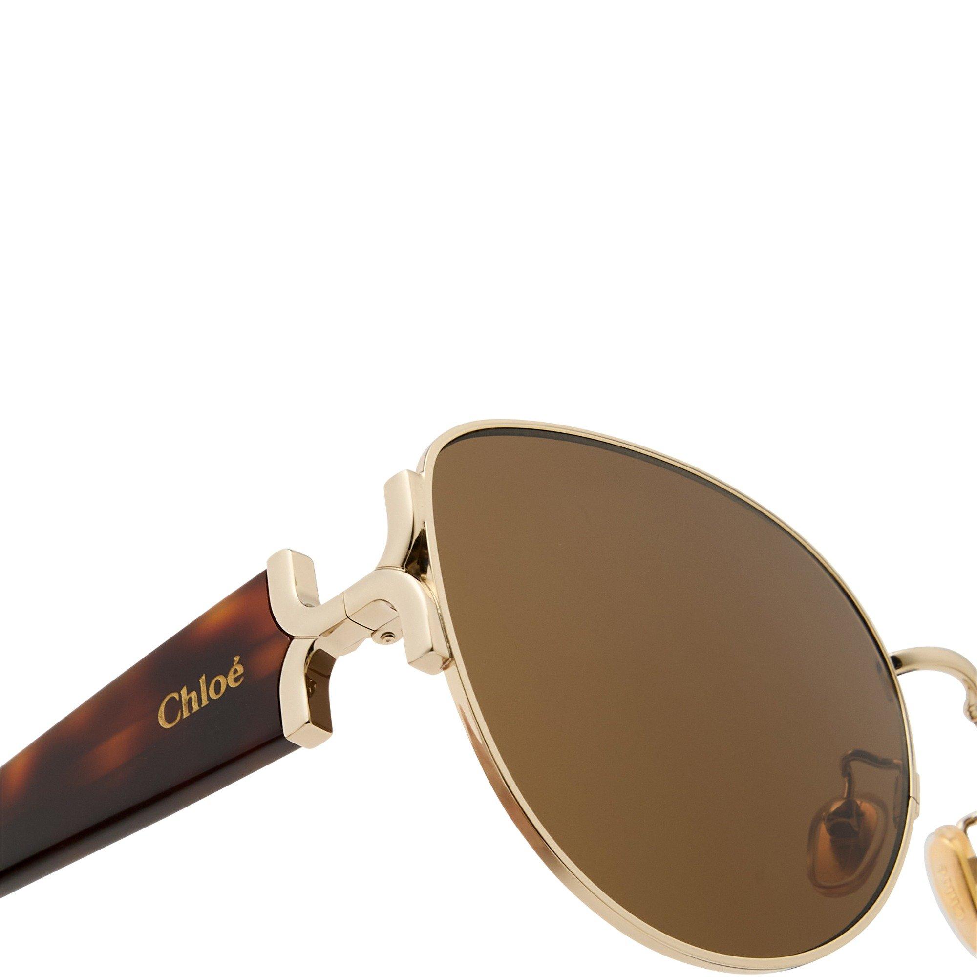 BROWN HAVANA - Chloe - CHLOE F LOGO ROUND ACETATE SG - 3