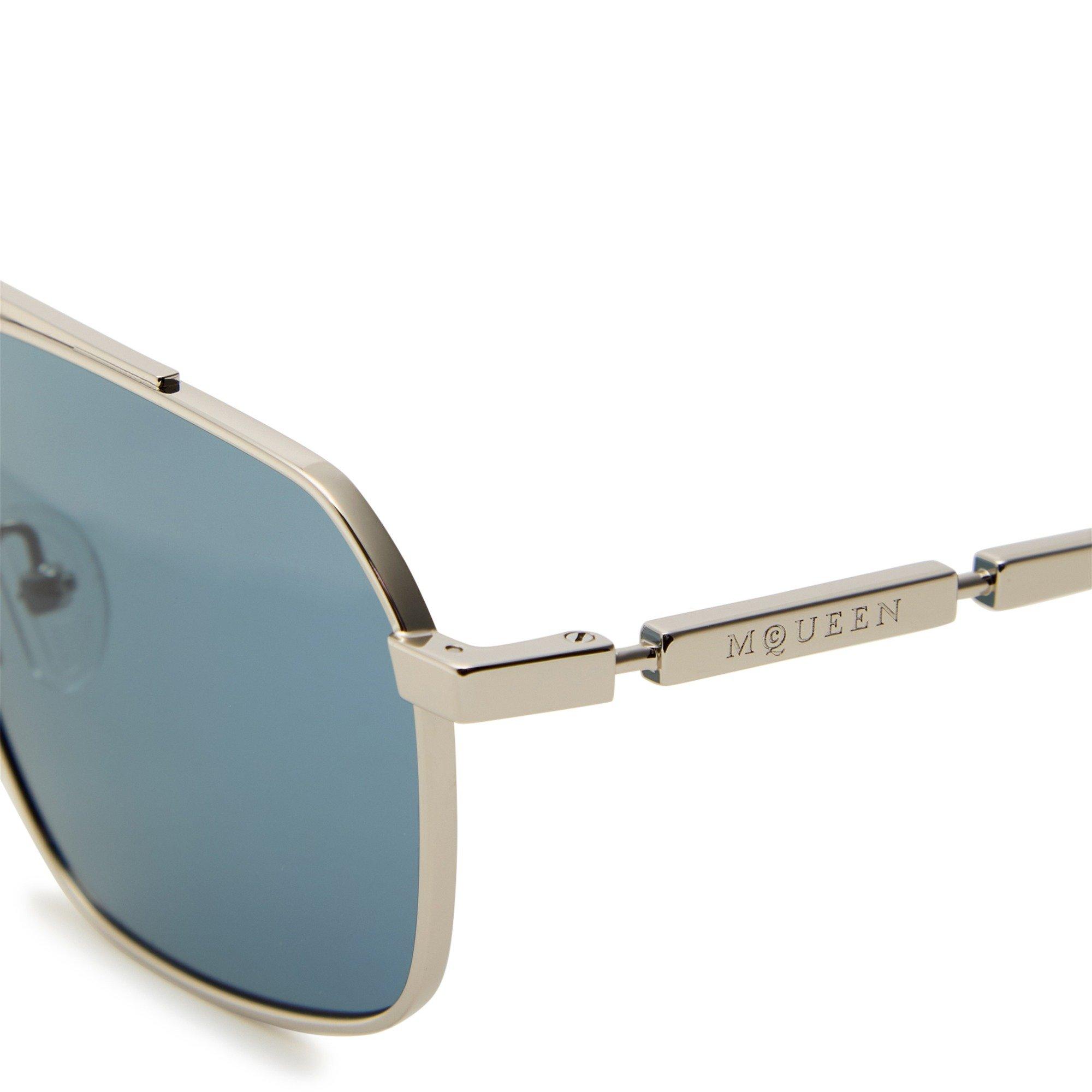 Alexander McQueen Sunglasses | Men's Metal Aviator Sunglasses