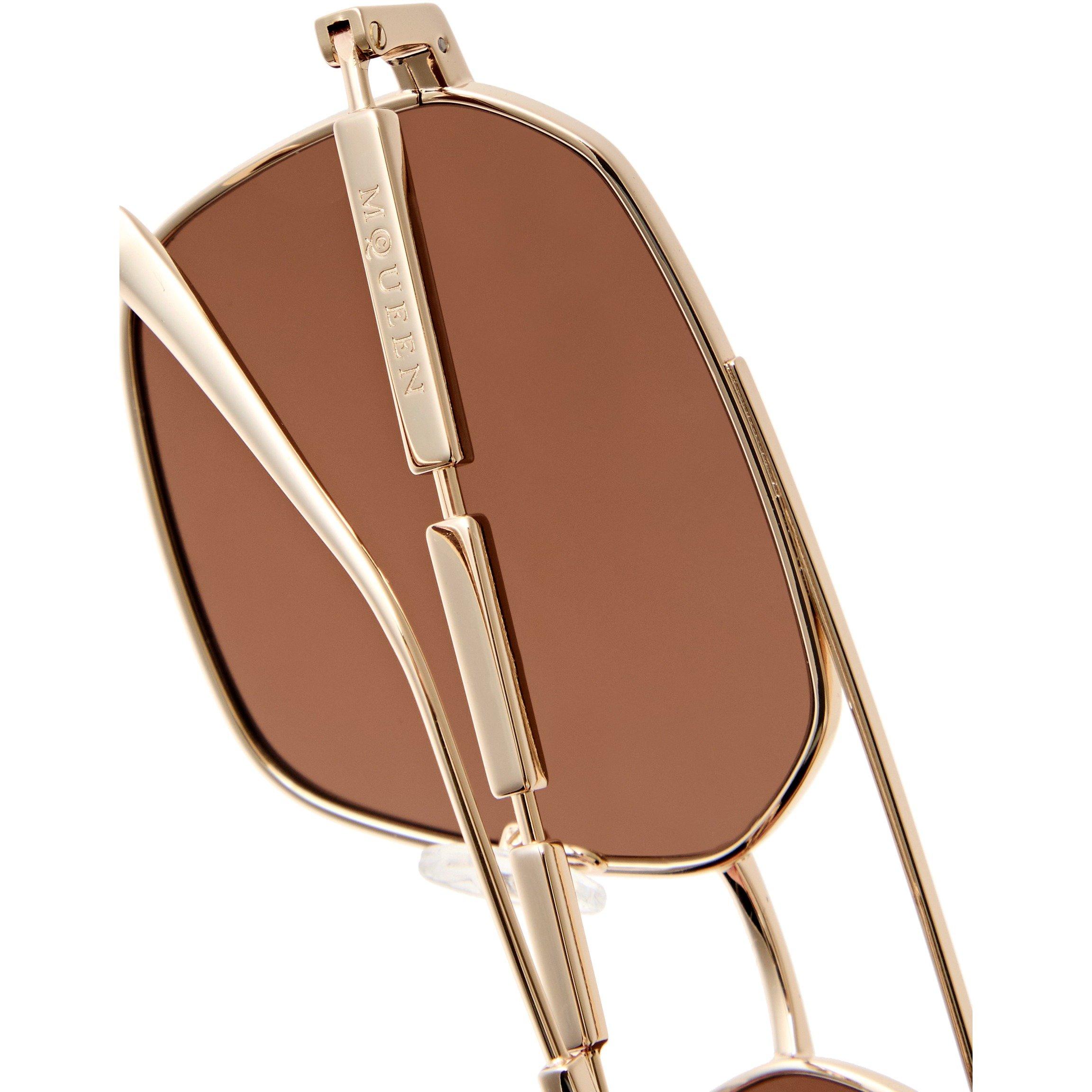 GOLD - Alexander McQueen - AMQ M AVIATOR METAL SG - 3