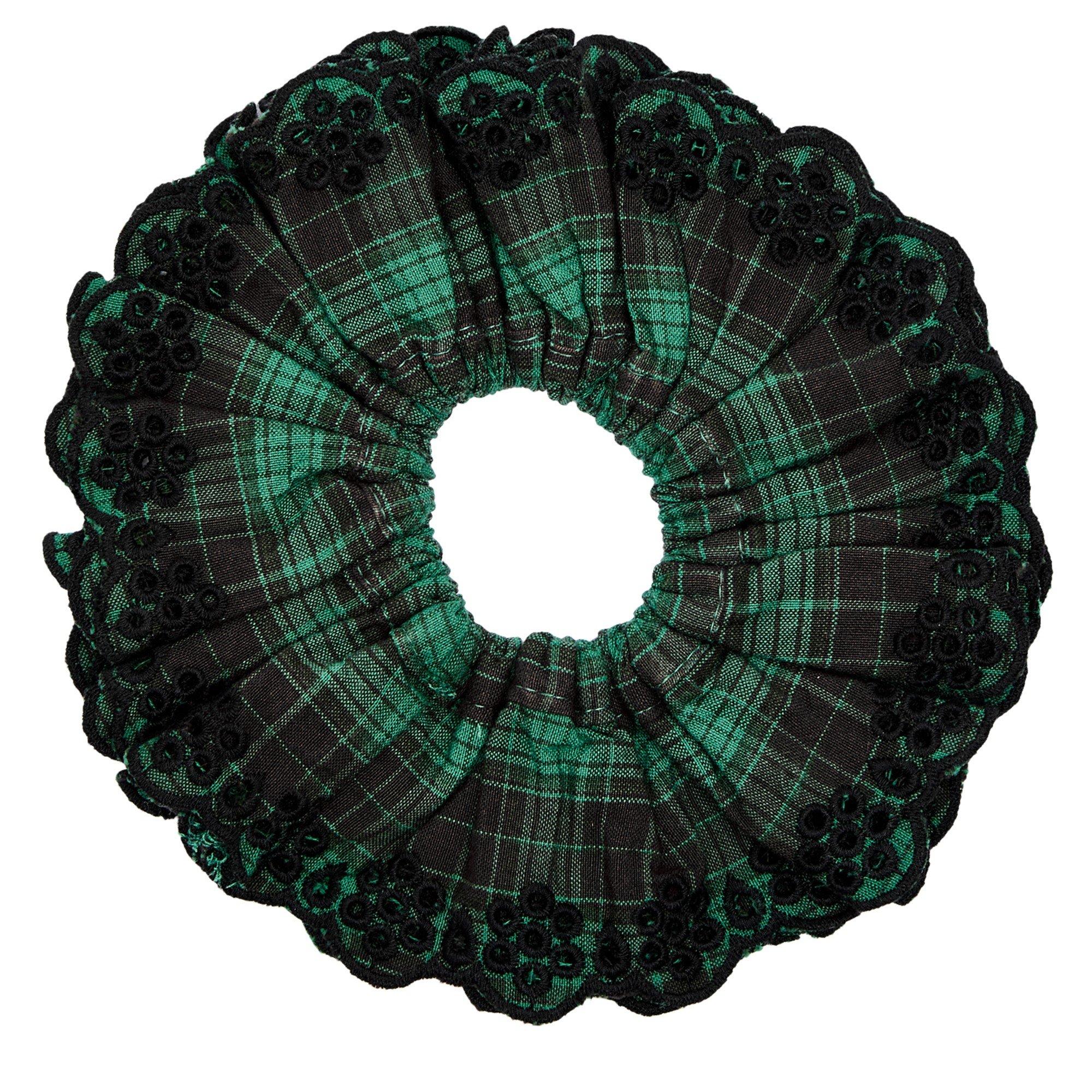 GREEN AND OTHER - Damson Madder - ACC GREEN CHECK BRODERIE SCRUN