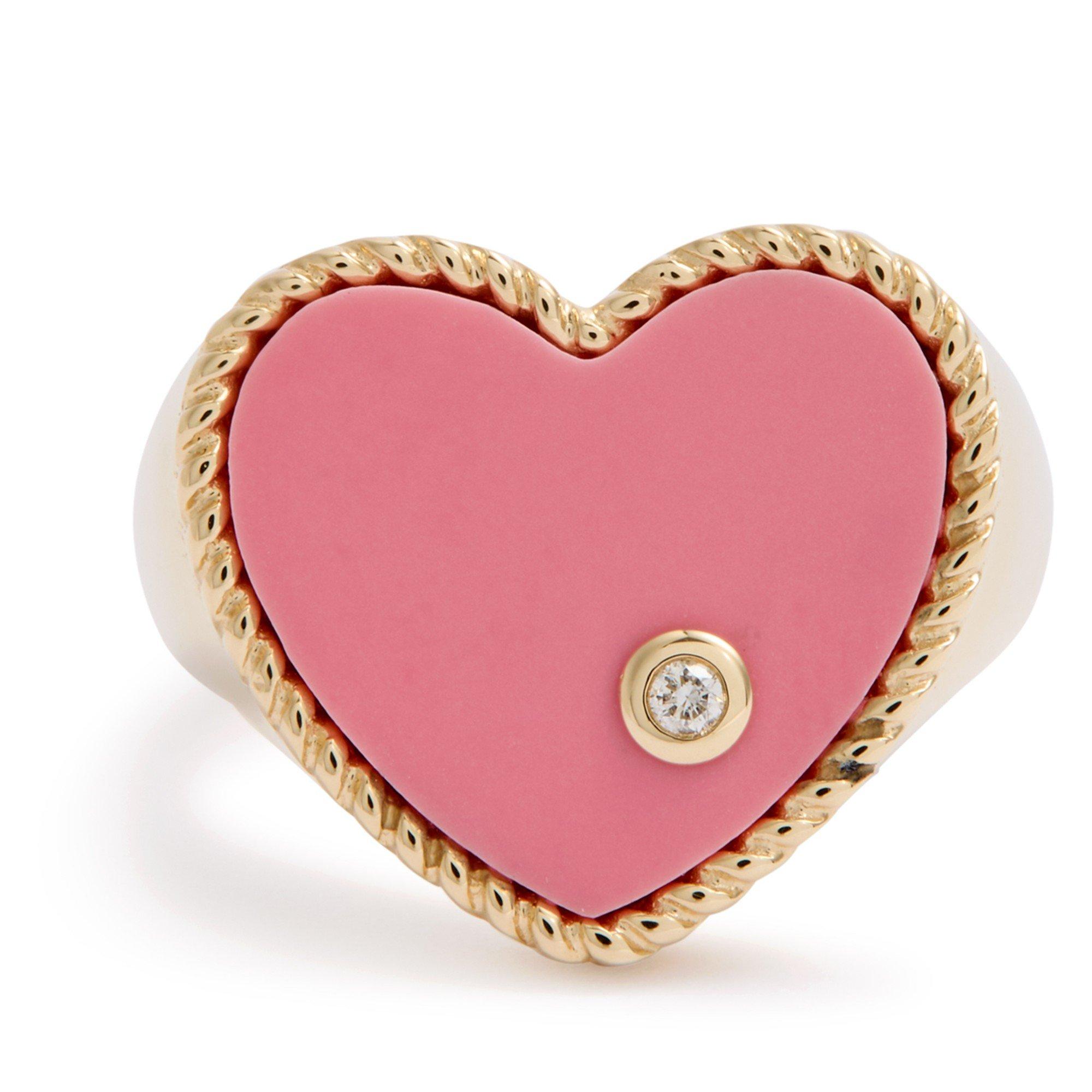 GOLD AND OTHER - Yvonne Leon - CHEVA COEUR ROSE HEART RING - 1