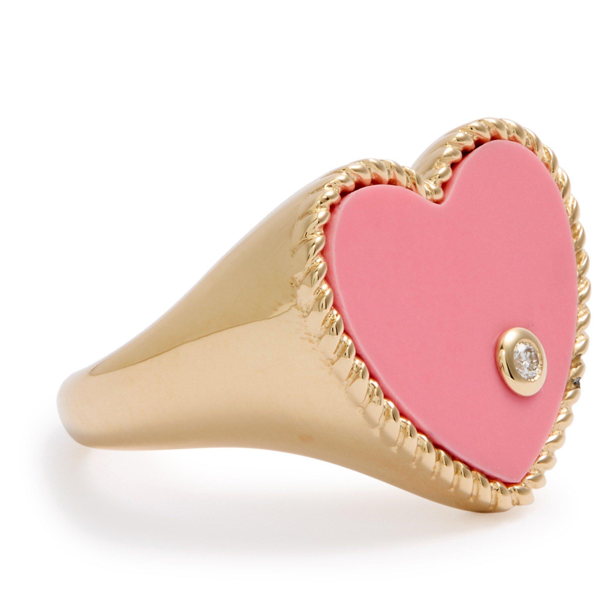 GOLD AND OTHER - Yvonne Leon - CHEVA COEUR ROSE HEART RING - 2