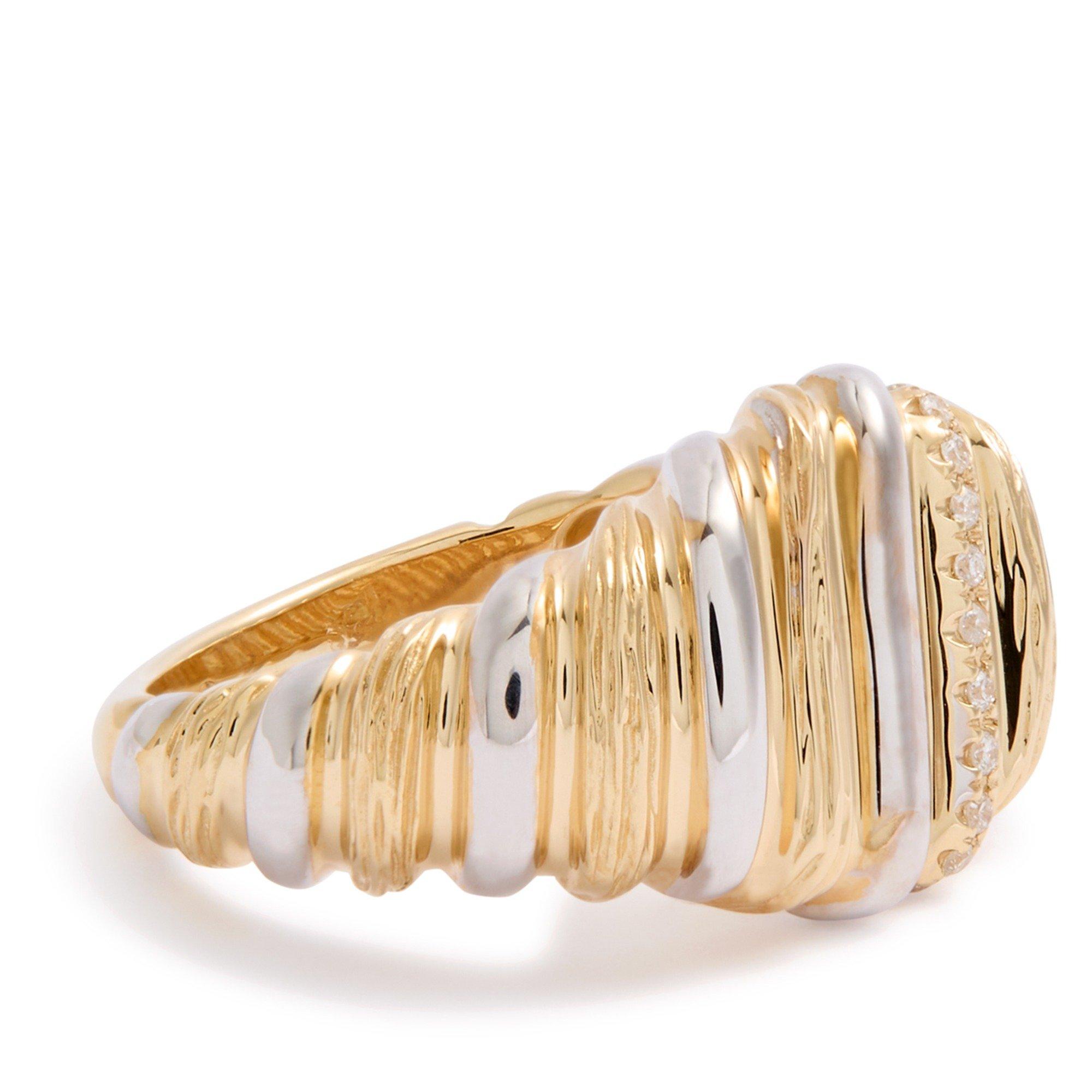 GOLD AND OTHER - Yvonne Leon - CHEVALIERE GAUFRETTE RING - 2